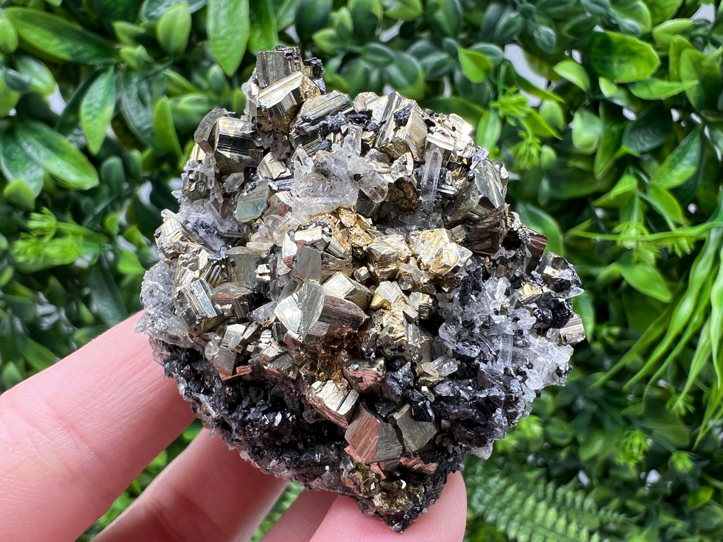 Stunning Pyrite on Quartz,Calcite from Borieva mine,Madan,Bulgaria,natural,collectible mineral specimen,home decor stone,collection crystal