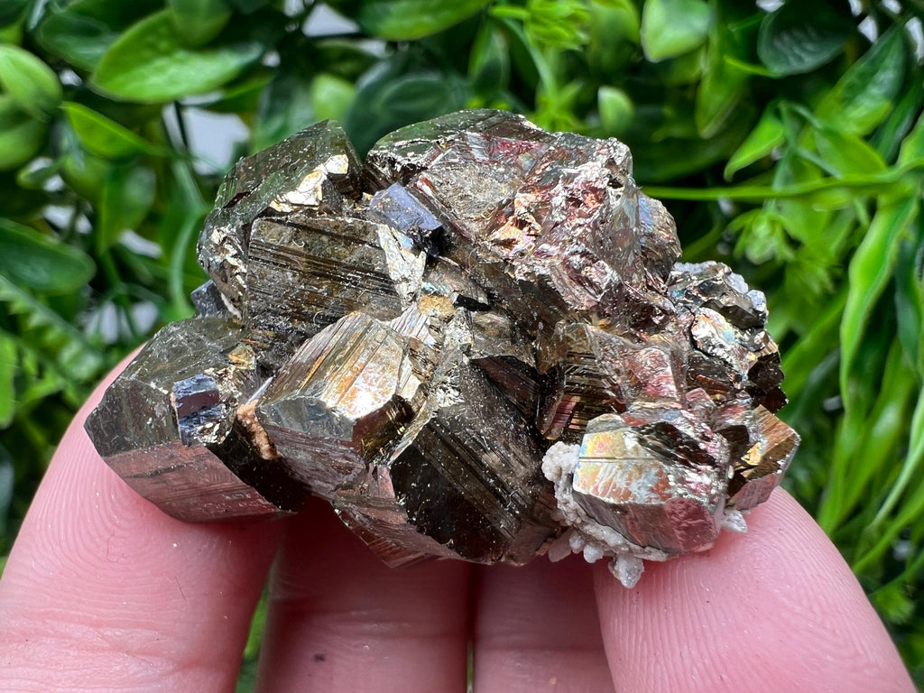 Rainbow Pyrite with Calcite, Borieva Bulgaria Crystal