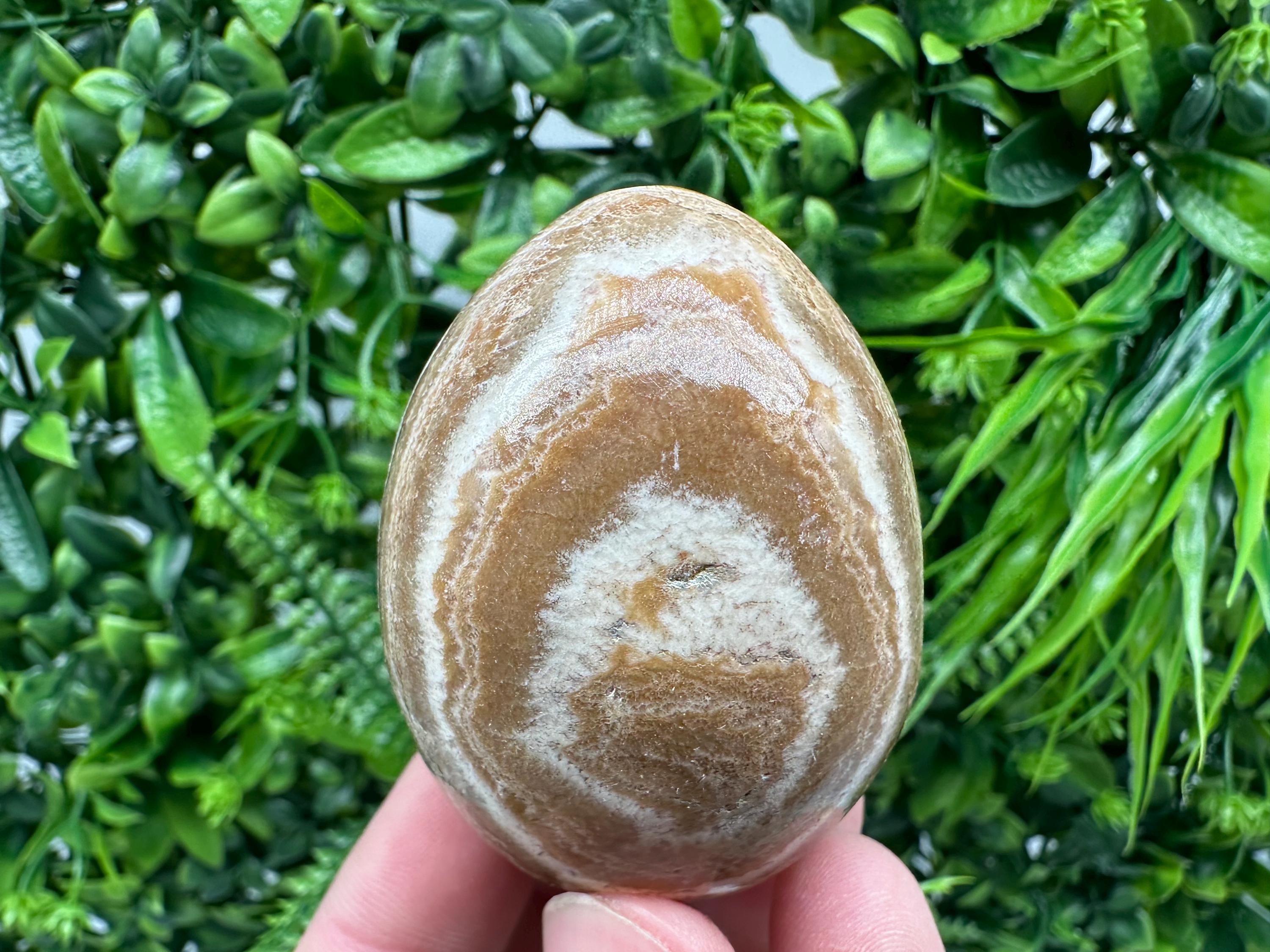Polished Aragonite Stone Egg: Handmade Home Decor, Healing Crystal