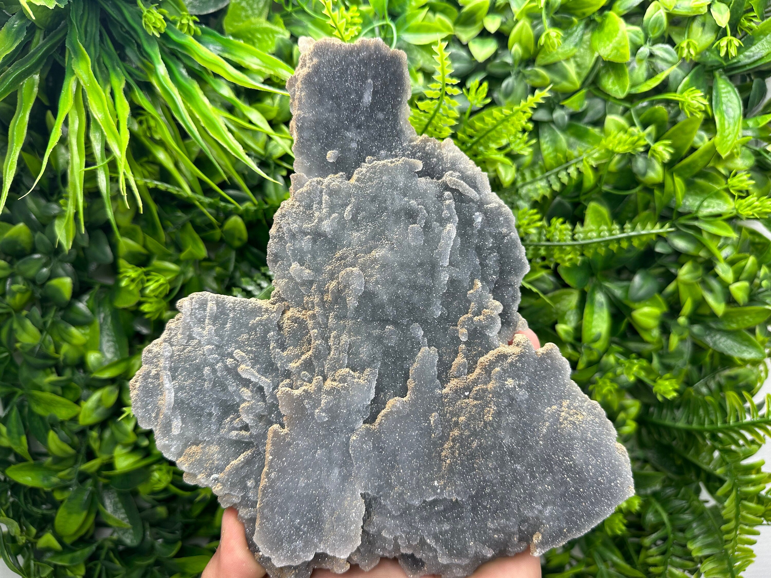 Blue Chalcedony Quartz with Chlorite Inclusions: Bulgarian Crystal Decor