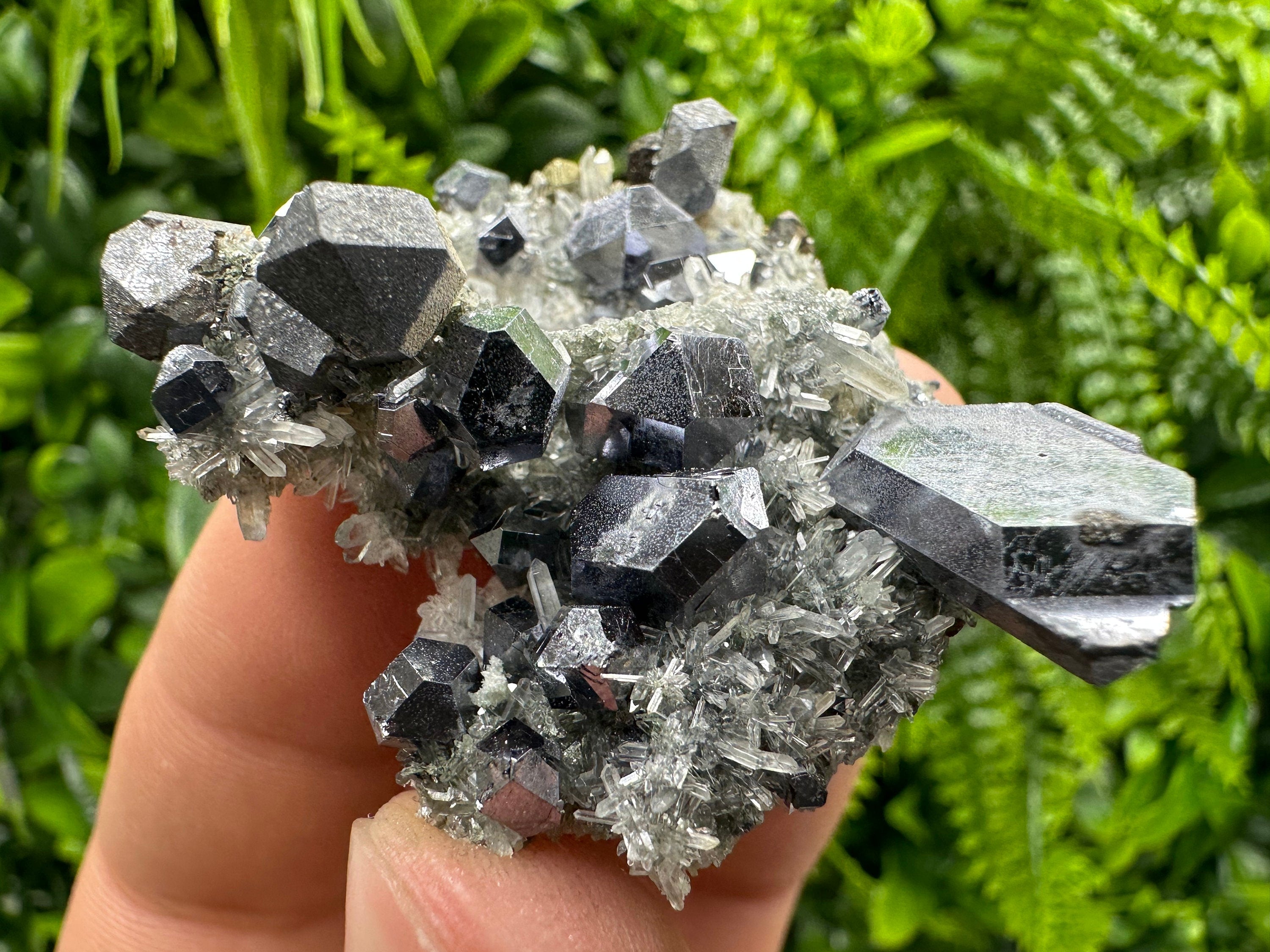 Skeletal Galena on Quartz, Borieva Mine Mineral Specimen