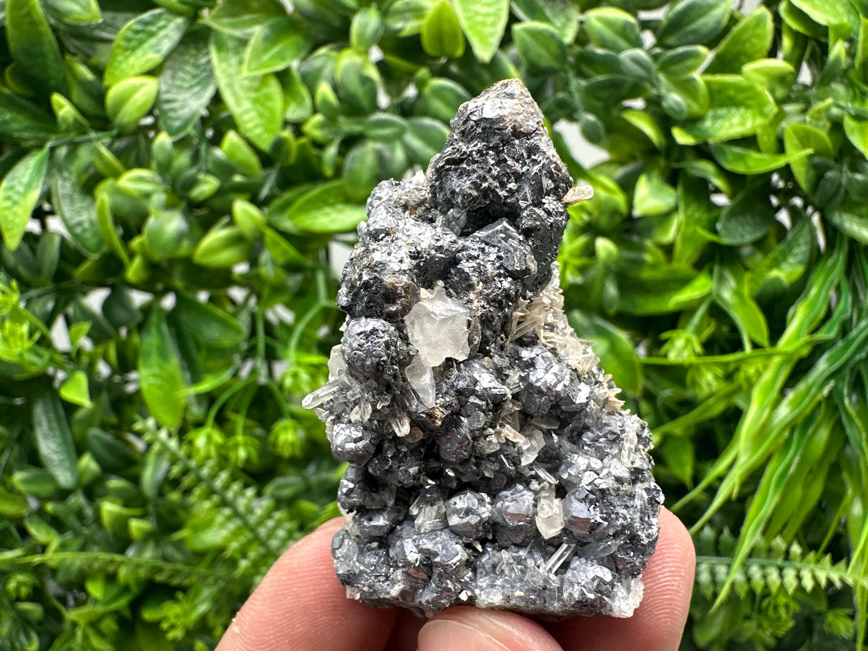 Galena with Quartz and Calcite, Borieva Mine Mineral Specimen