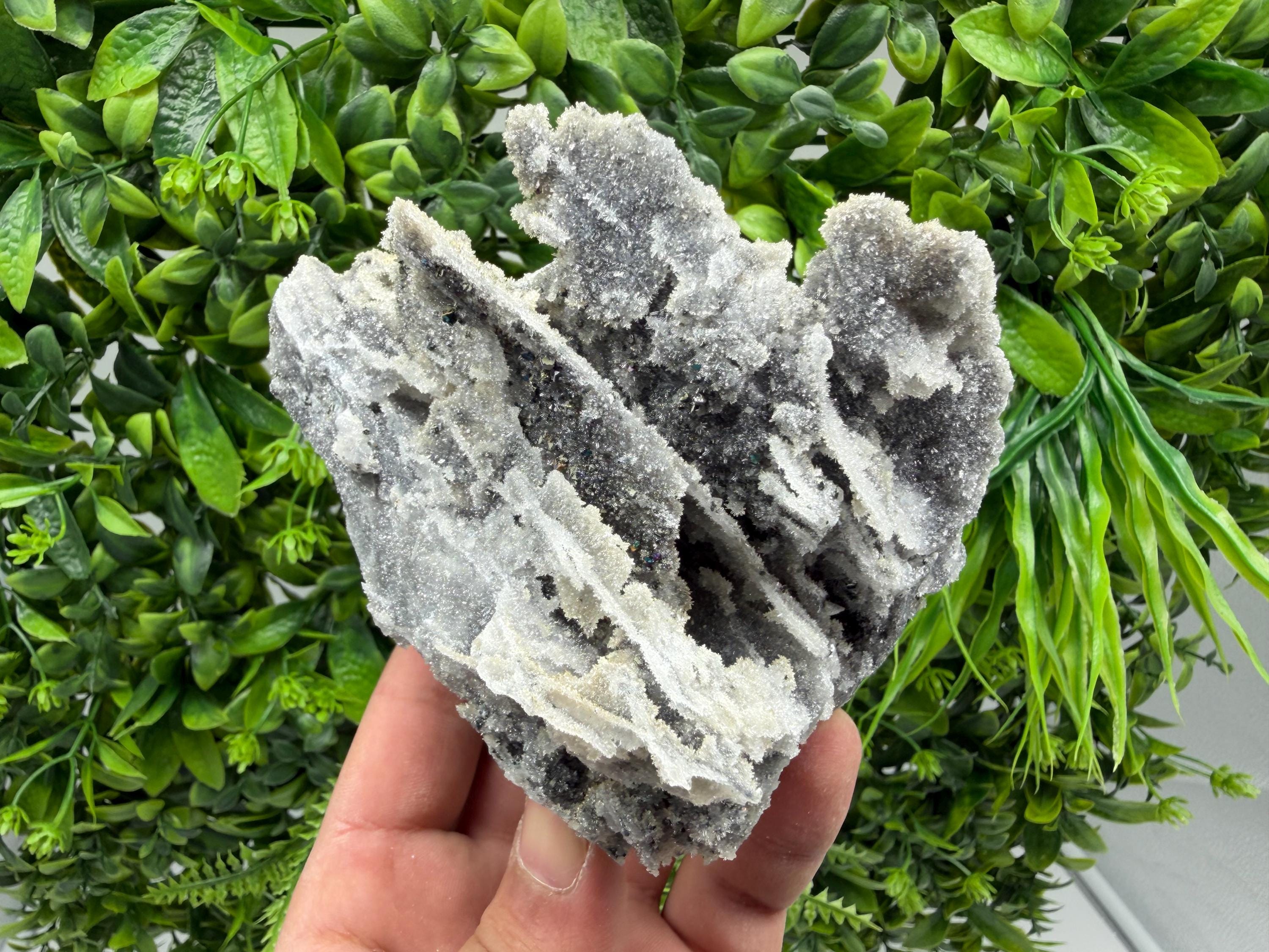 Chalcedony Quartz Cluster with Chlorite - Bulgaria Mineral Specimen