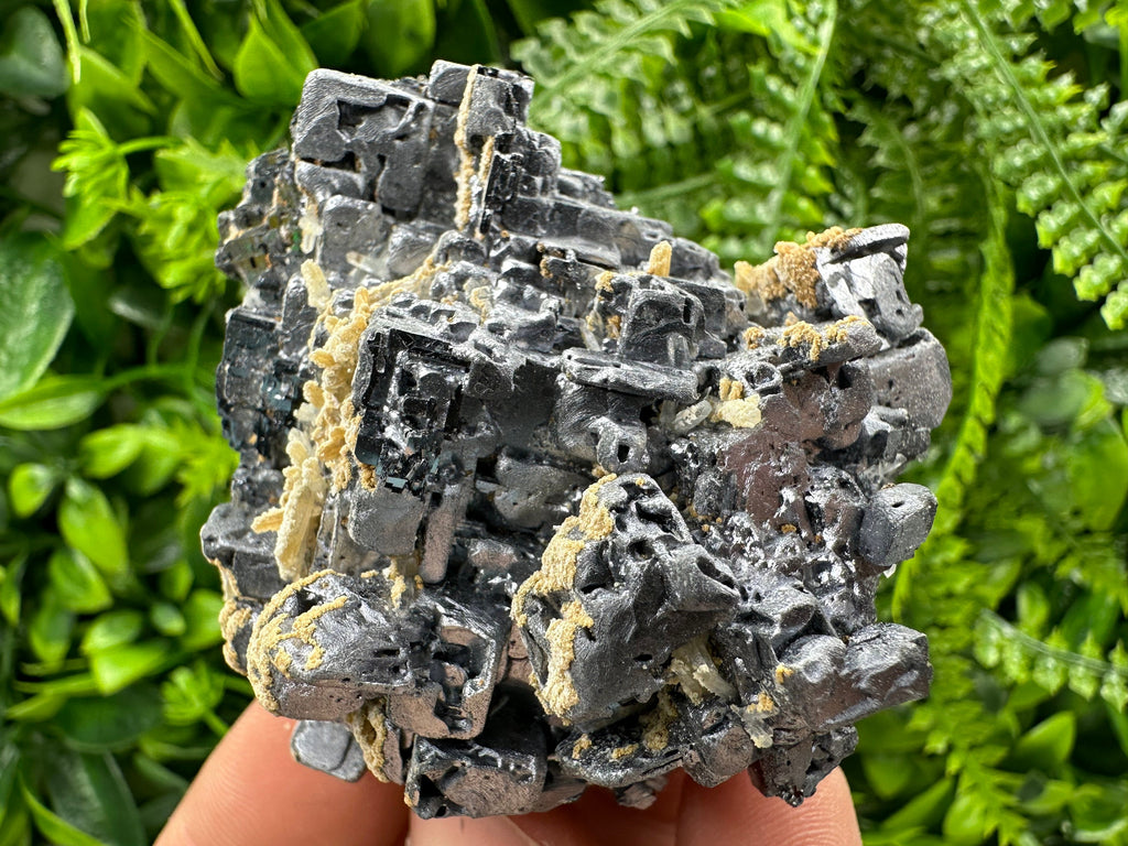 Rare Skeleton Galena Cluster: Natural Crystal Mineral Souvenir