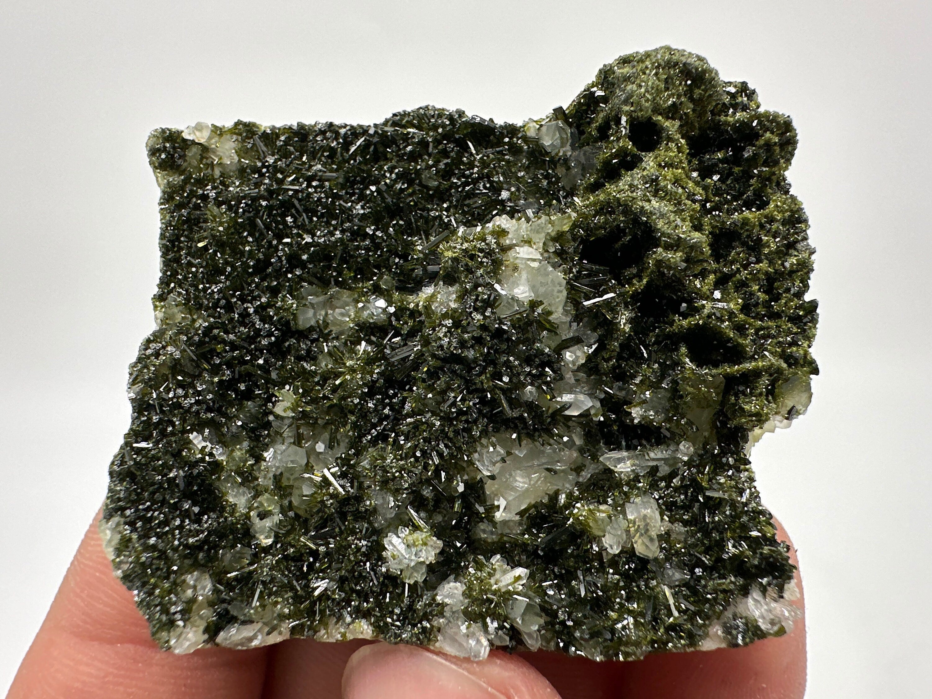 Rare Green Epidote with Quartz Crystals: Eastern Anatolian Decor