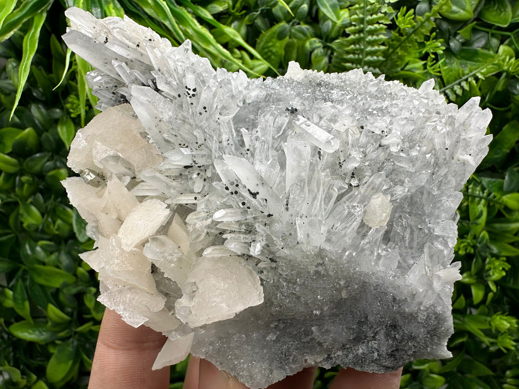 Calcite with Quartz: Natural Mineral Souvenir, Borieva Bulgaria (13/11/5cm)