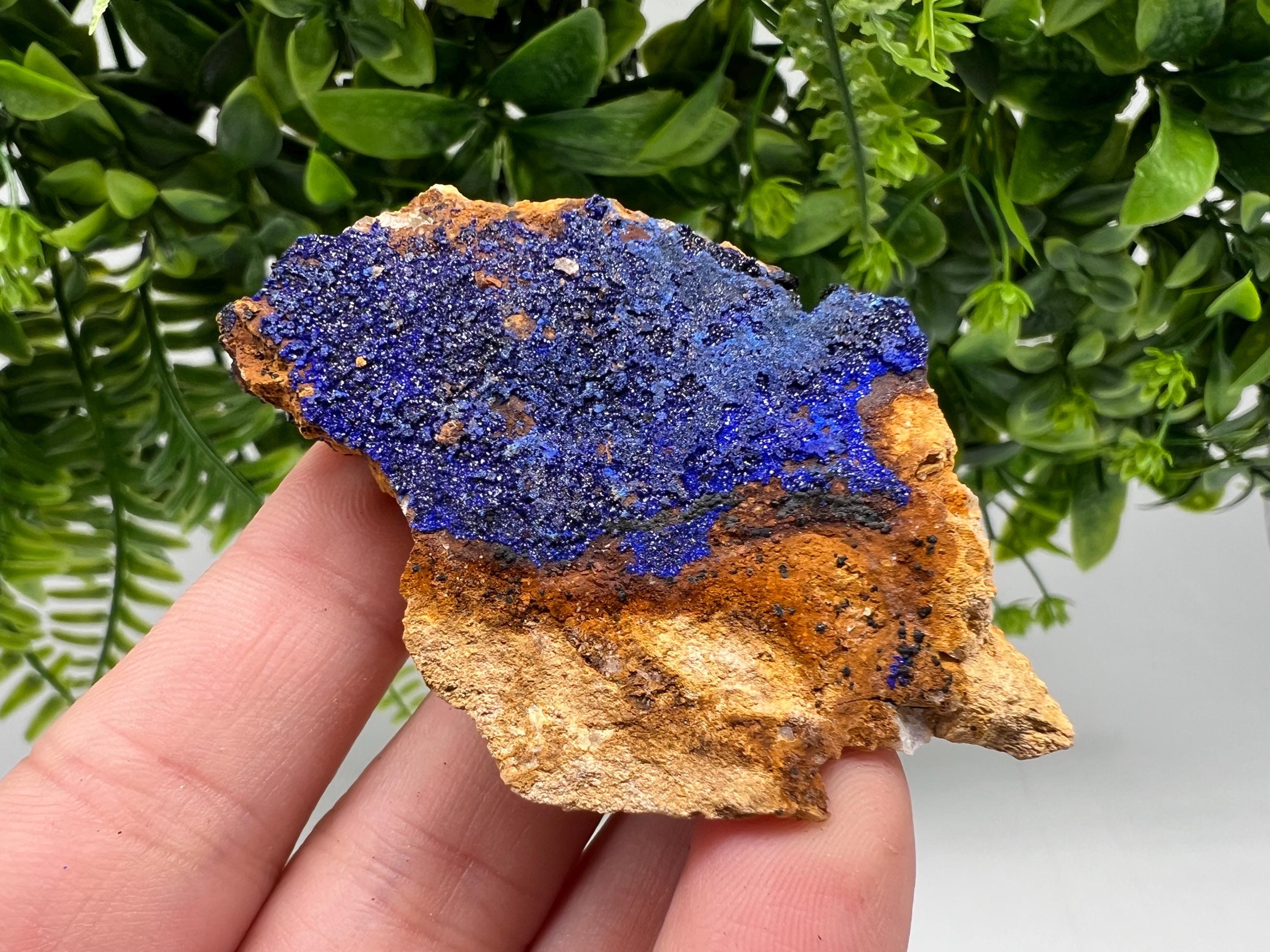 Azurite Malachite Mineral Specimen: Moroccan Blue-Green Crystal, Collector Stone