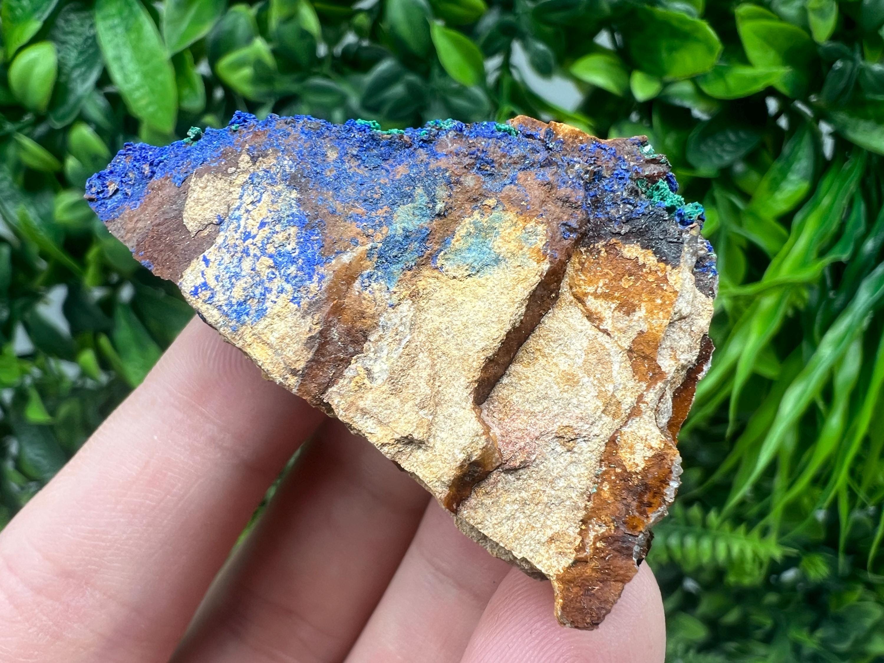 Moroccan Azurite and Malachite Mineral Specimen, Rare Crystal