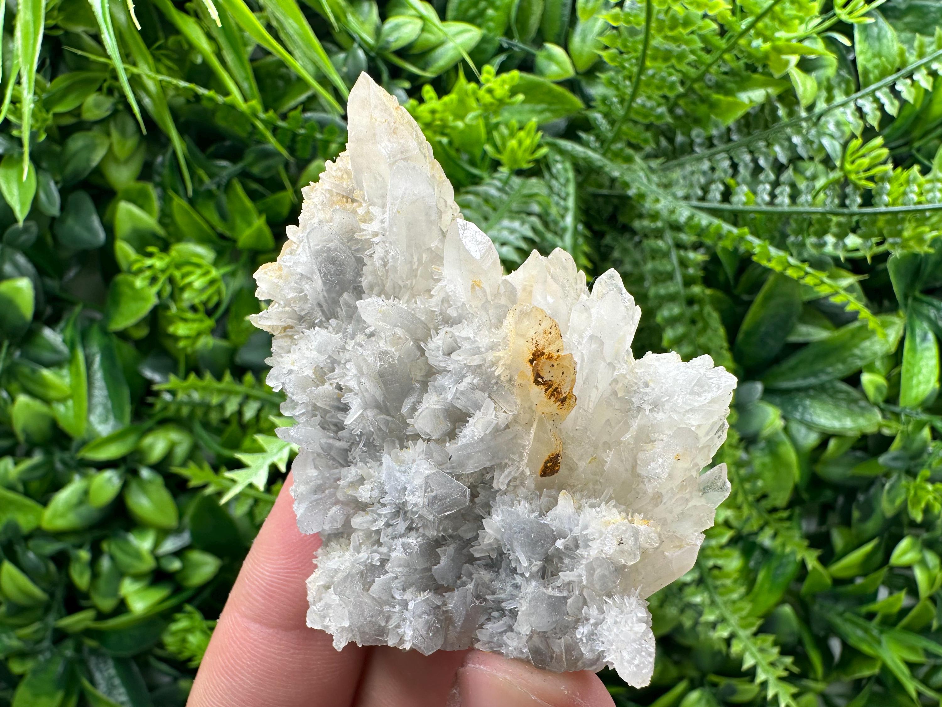 Limonite Coated Quartz Crystal: Natural Mineral Home Decor