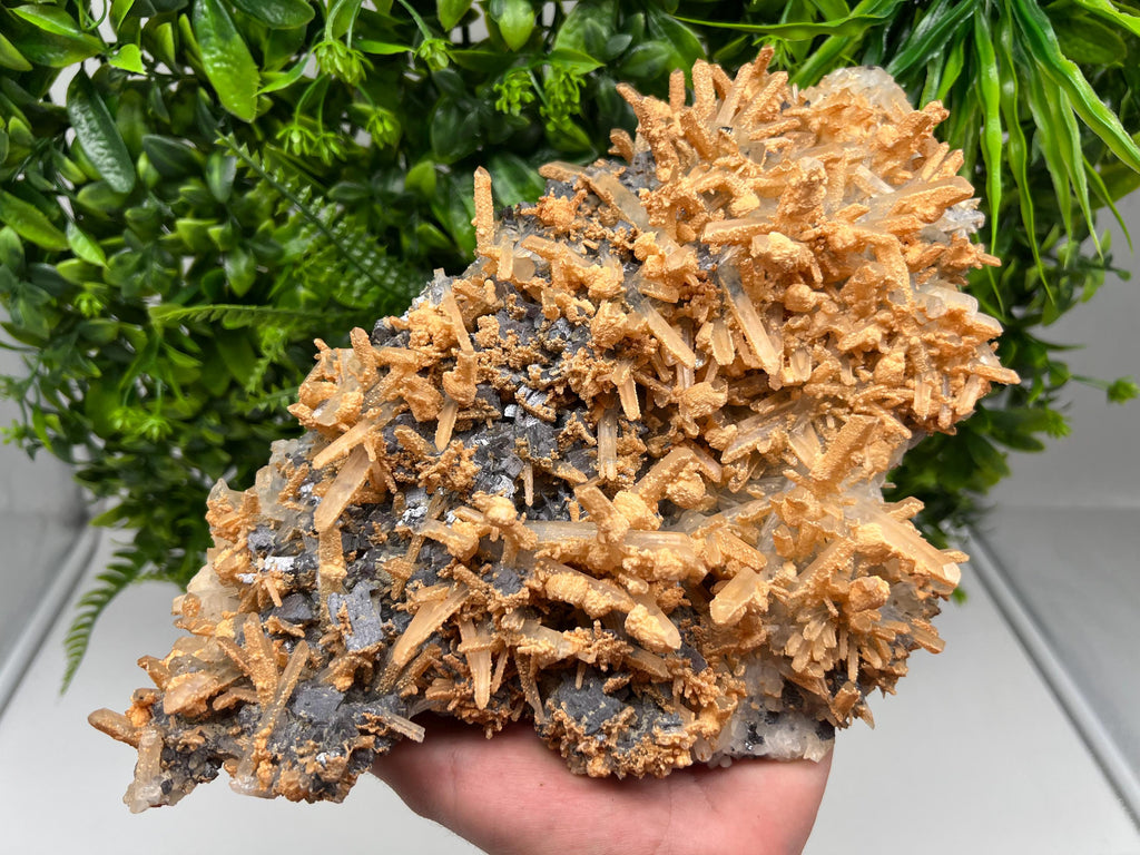 Collection Skeleral GALENA on Transparent Quartz whit Brown Calcite,natural,collectibles mineral specimen,home decor stone,gift,collection