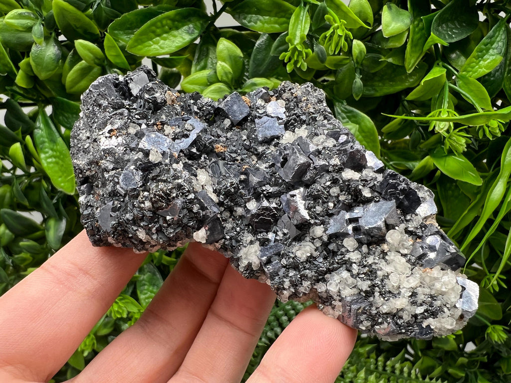 Wonderful Shiny Galena,Chalcopyrite on Calcite From Borieva mine,Bulgaria,Natural,collection mineral specimen,gift,home decor crystal,clust