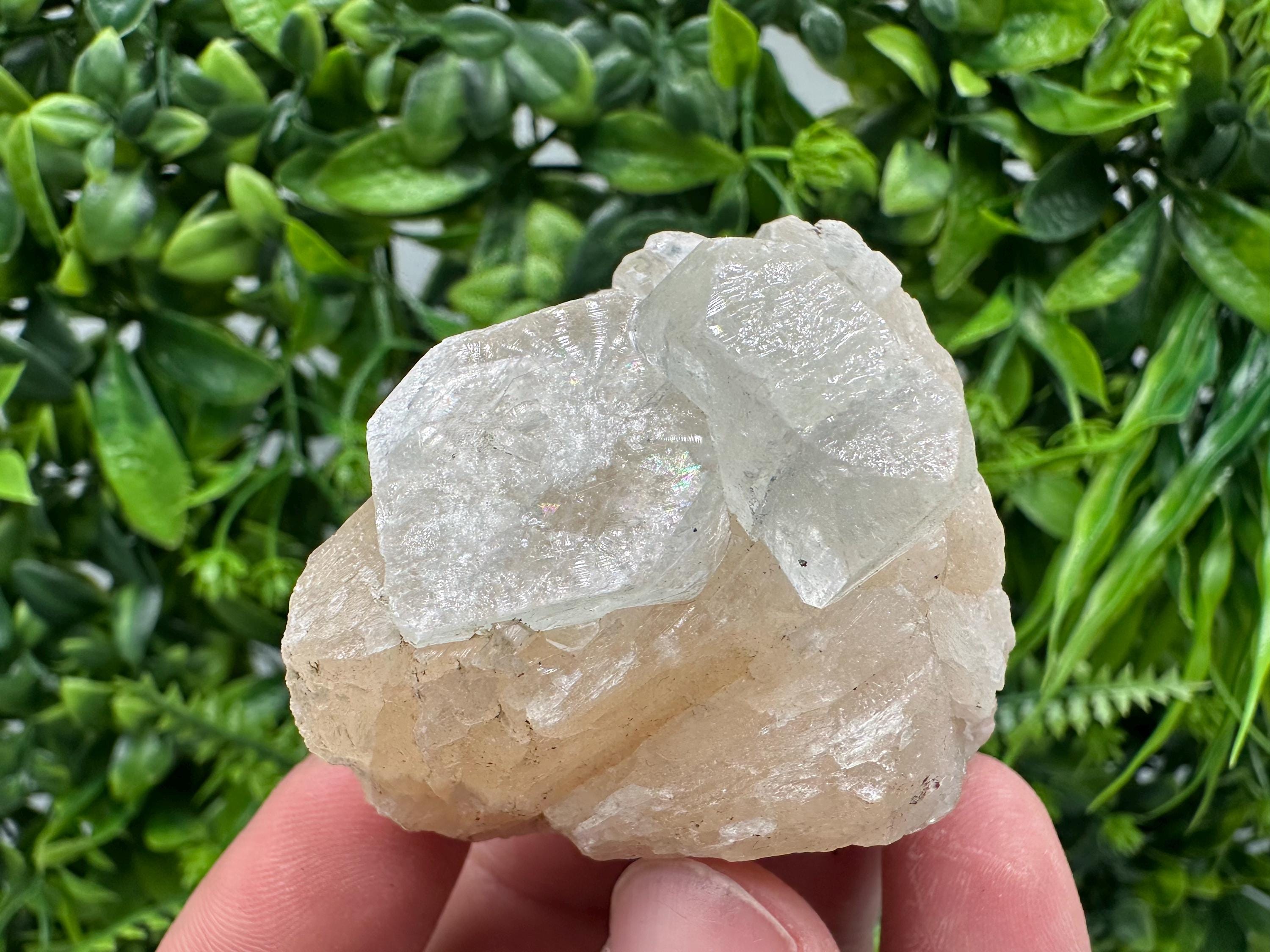 Apophyllite Stilbite on Chalcedony, India Mineral Specimen