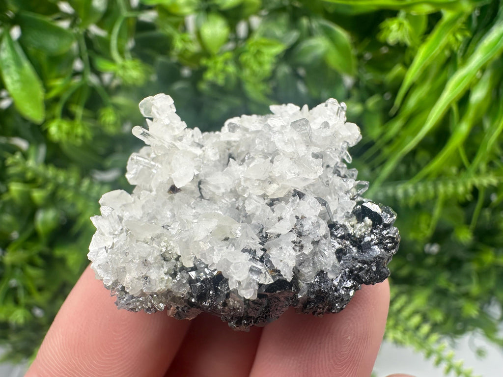 Calcite on Quartz Mineral Specimen, Borieva Mine, Bulgaria