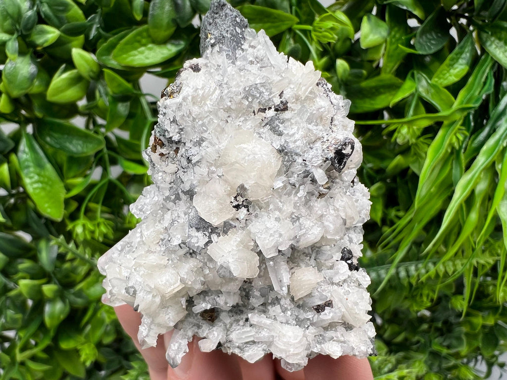Calcite on Quartz Mineral Specimen, Borieva Mine, Bulgaria
