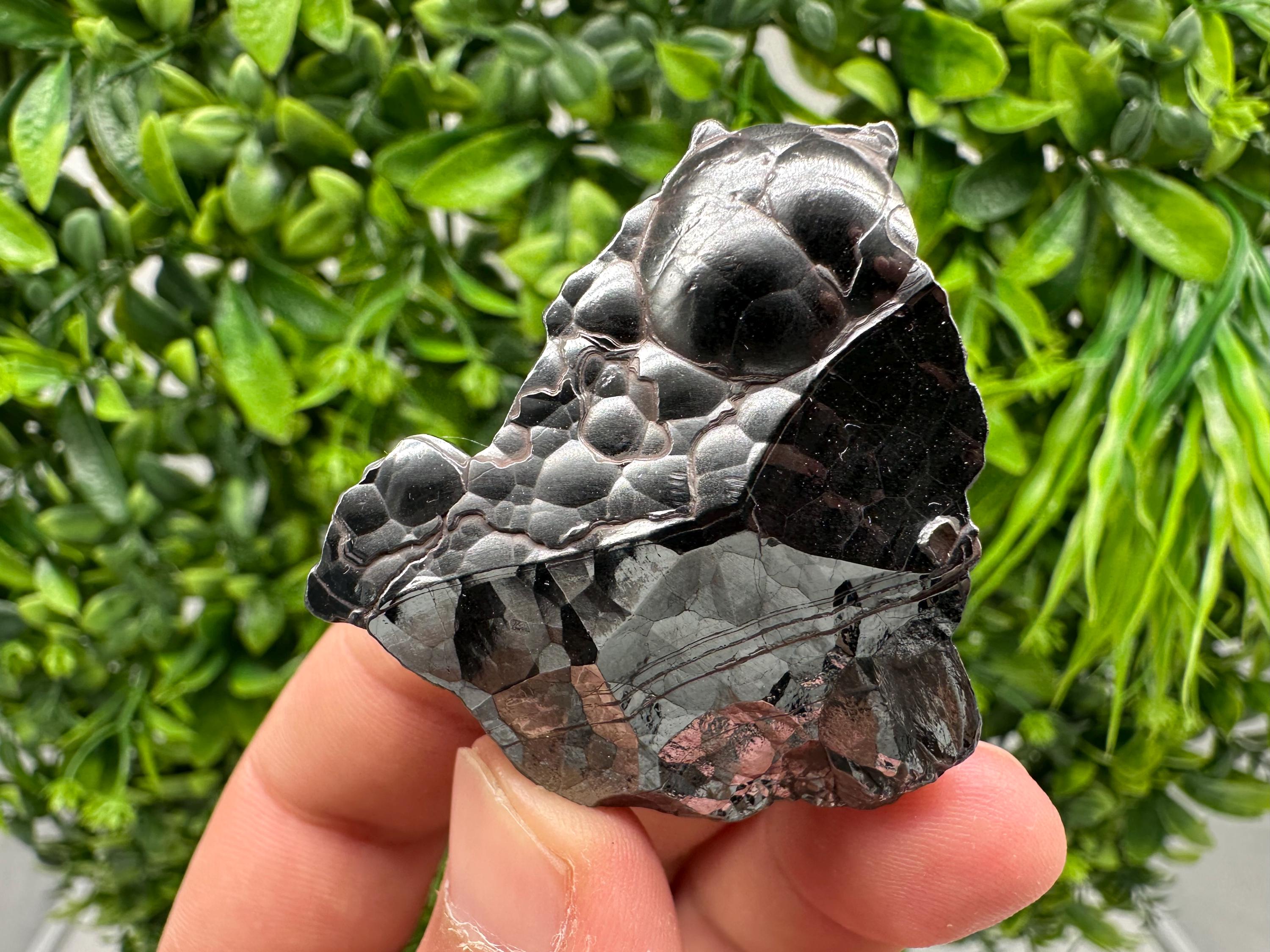 Botryoidal Black Hematite Specimen: Moroccan Crystal for Reiki Chakra