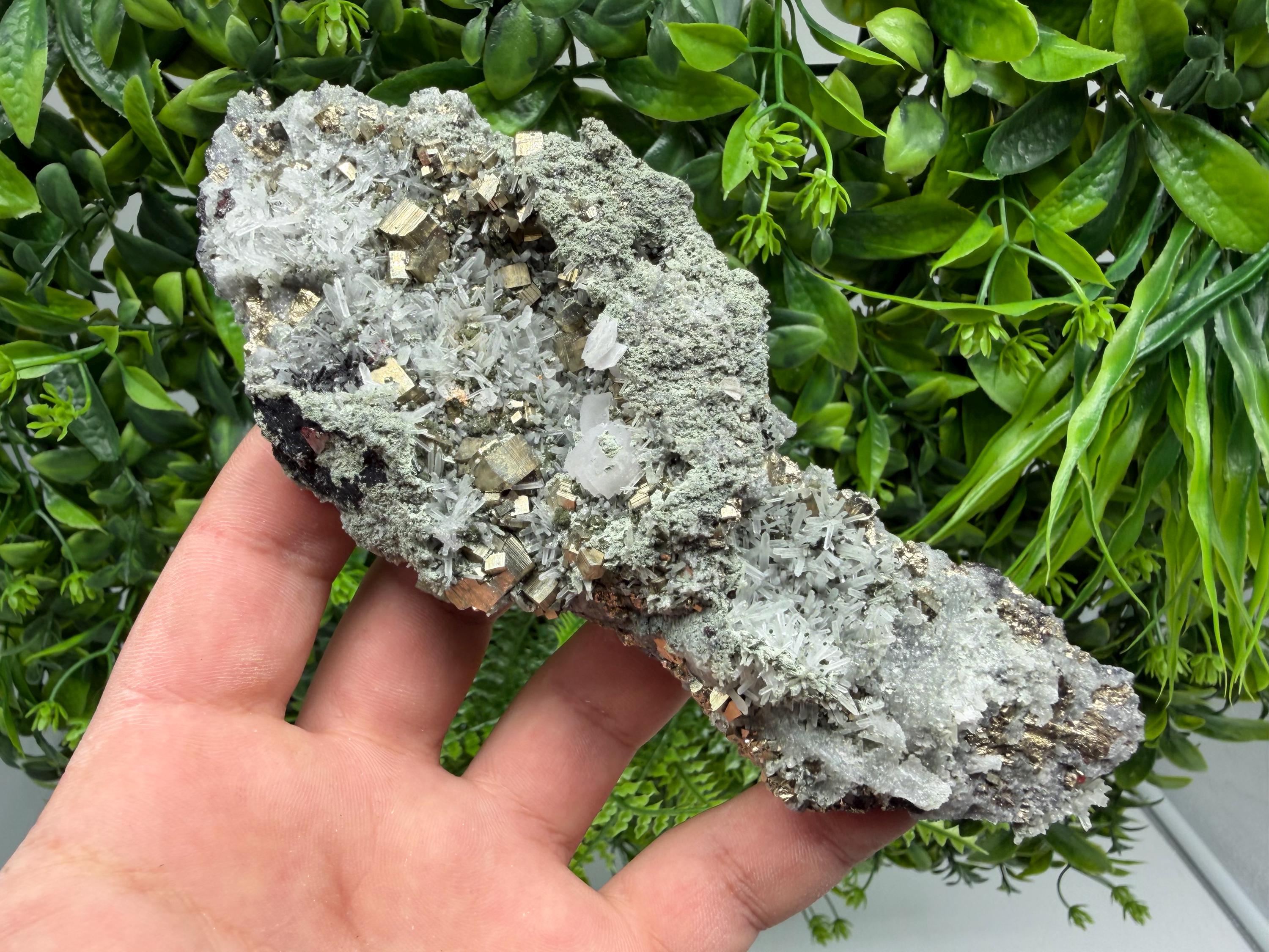 Pyrite Sphalerite Quartz  Mineral Specimen, Krushev dol Mine