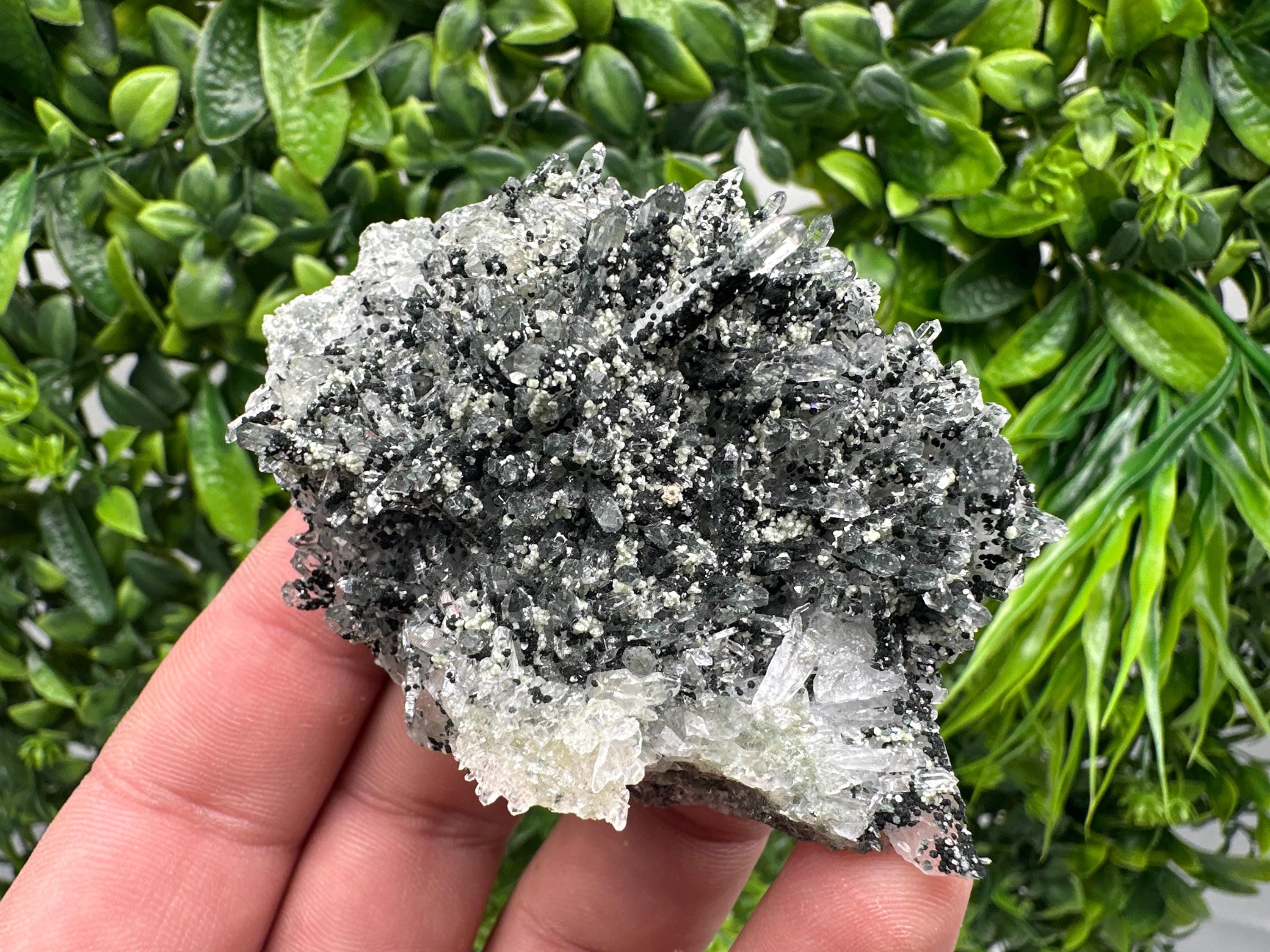 Chlorite Quartz Mineral Specimen, Bulgaria Crystal Decor