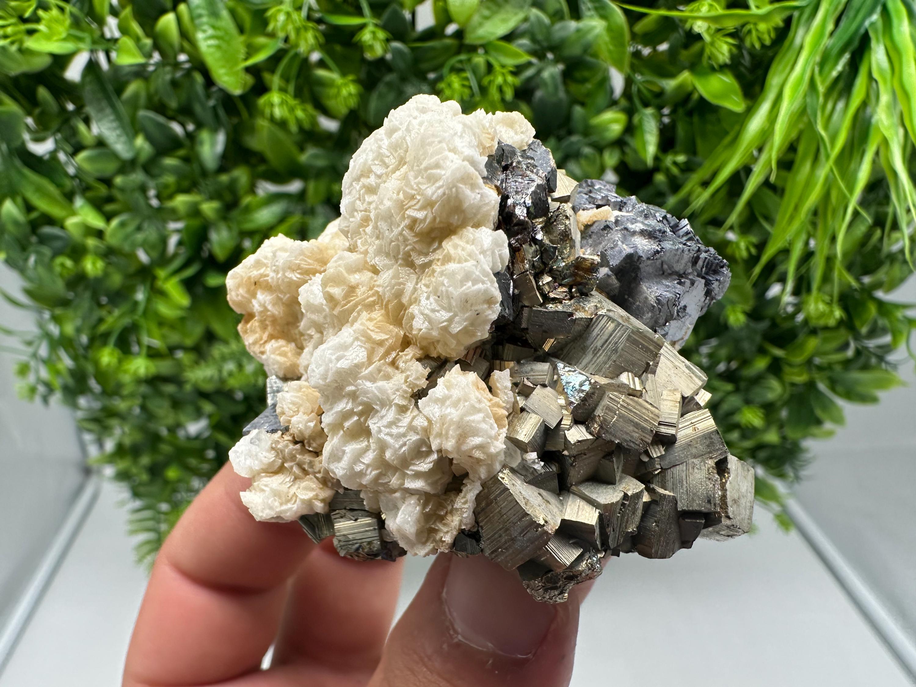Collecting Mirror Galena,Pyrite on Quartz whit Chlorite,From Borieva mine,Madan,Bulgaria,natural mineral specimen,Home decor stone,Rare cry
