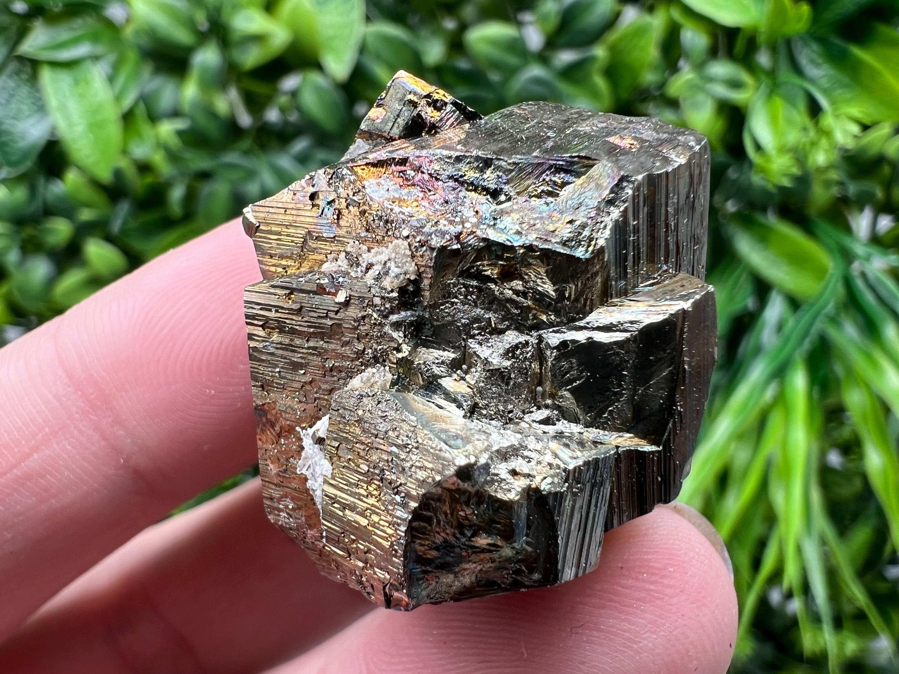 Wonderful Rainbow Pyrite whit Calcite,natural minerals souvenir Crystal,collection stone,rare minerals,home decor,Borieva Bulgaria