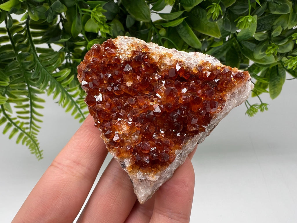Citrine Crystal with Hematite Inclusions: Natural Phantom Cluster