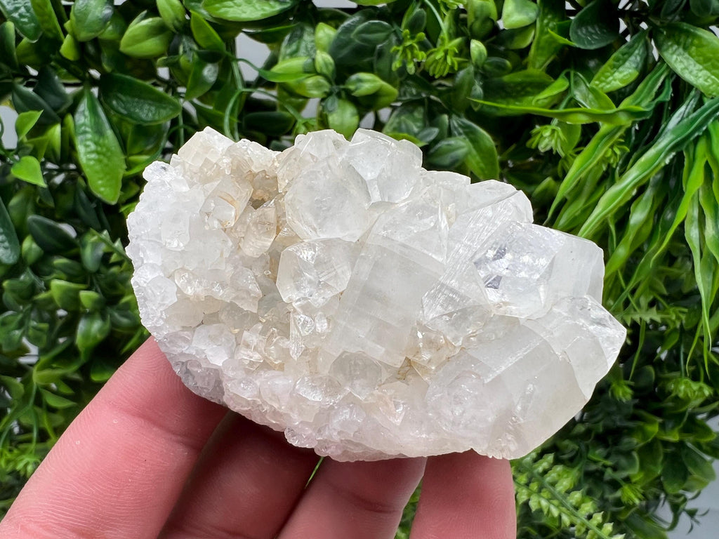 Transparent Apophyllite on Chalcedony, Natural Crystal Specimen, India Minerals