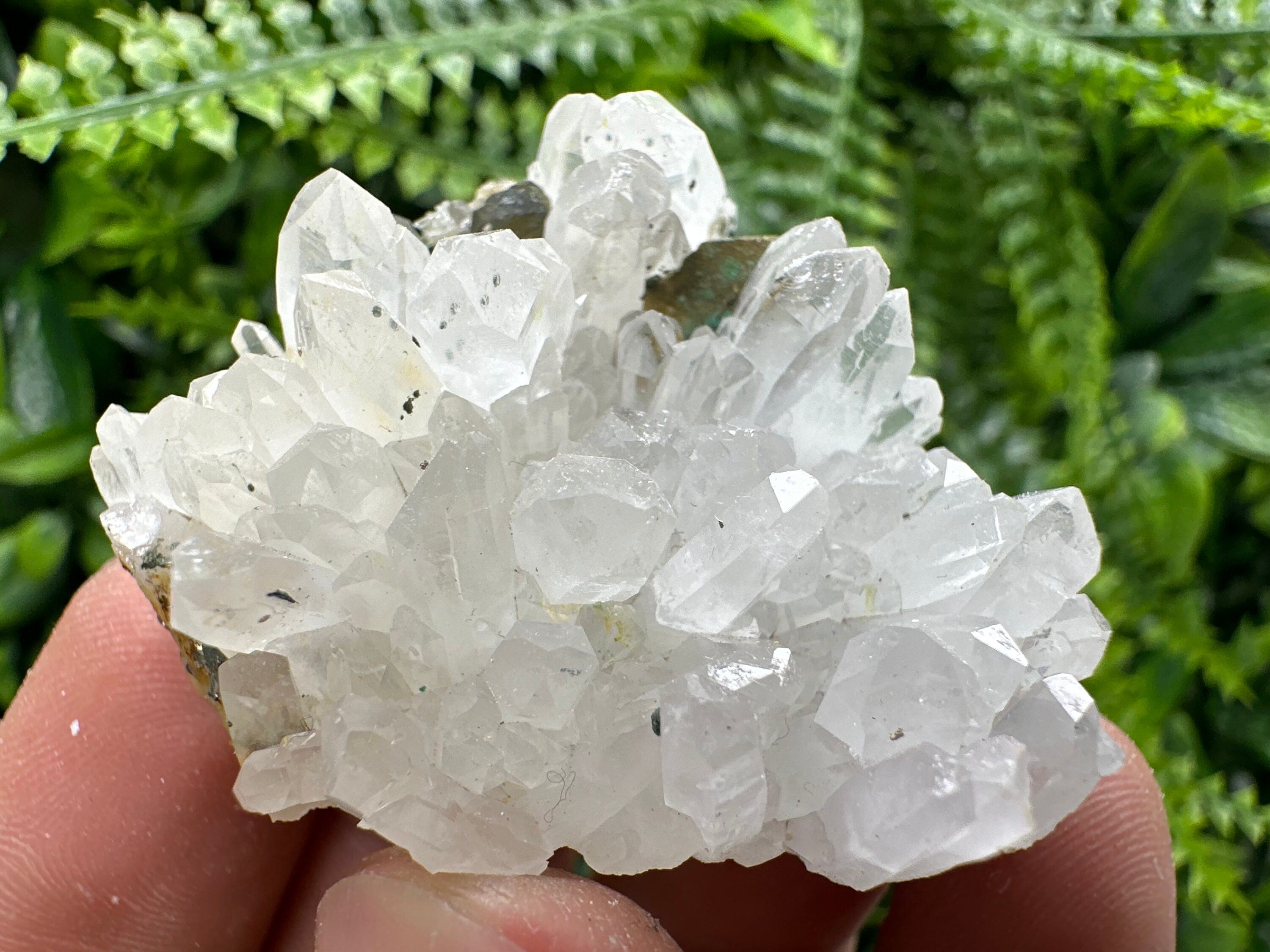 Transparent Quartz with Chalcopyrite, Djurcovo Mine, Bulgaria