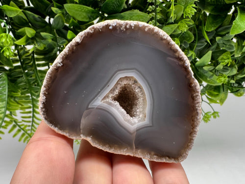 Blue Agate Druzy Geode, Natural Quartz Crystal (7.5/5.5/5.5 cm)