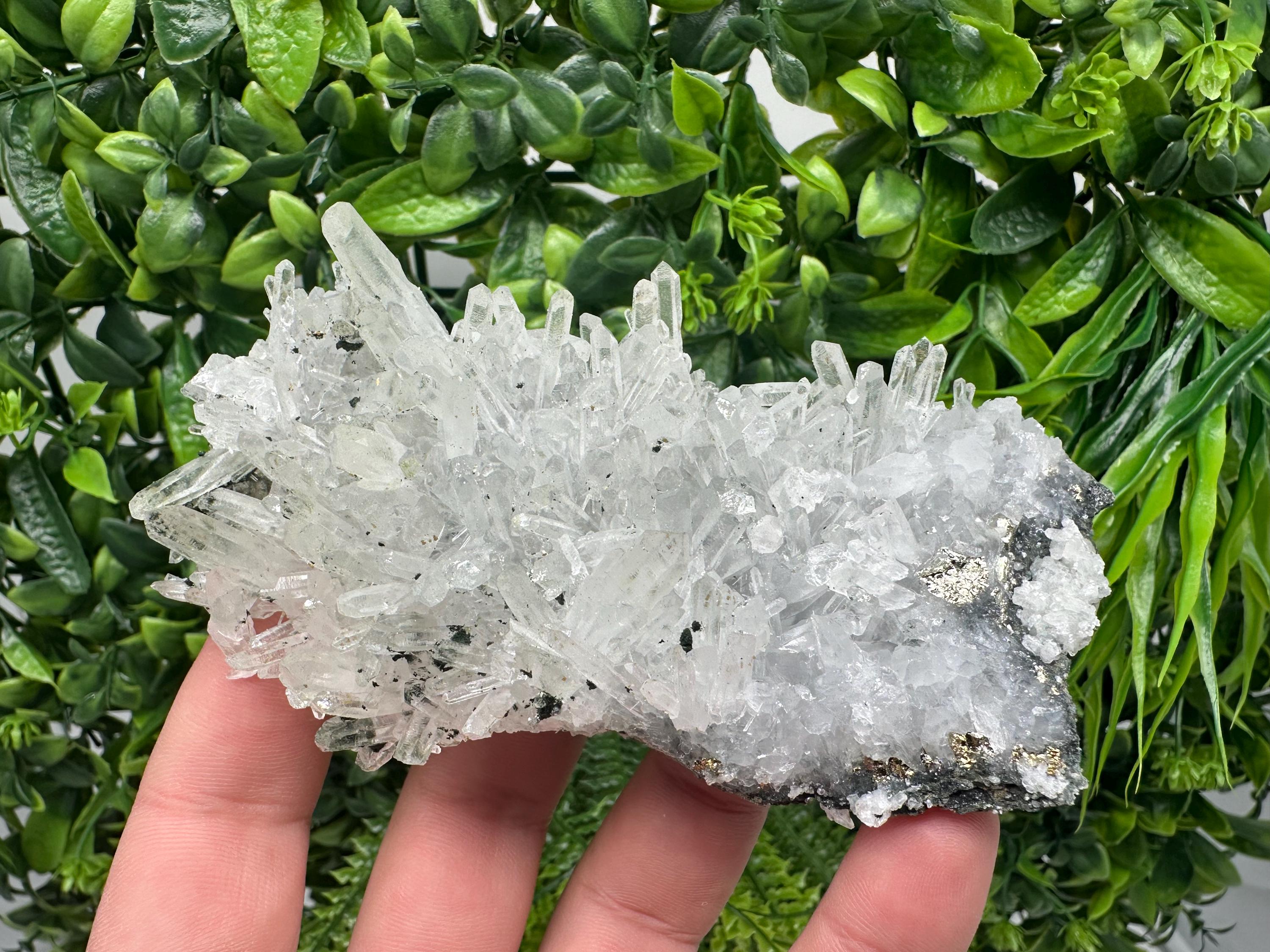 Chlorite Quartz Crystal Cluster: Borieva Mine, Bulgaria