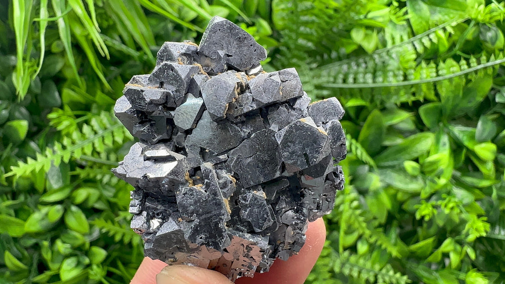 Shiny Galena Cluster with Siderite and Quartz, Bulgaria Mineral Specimen