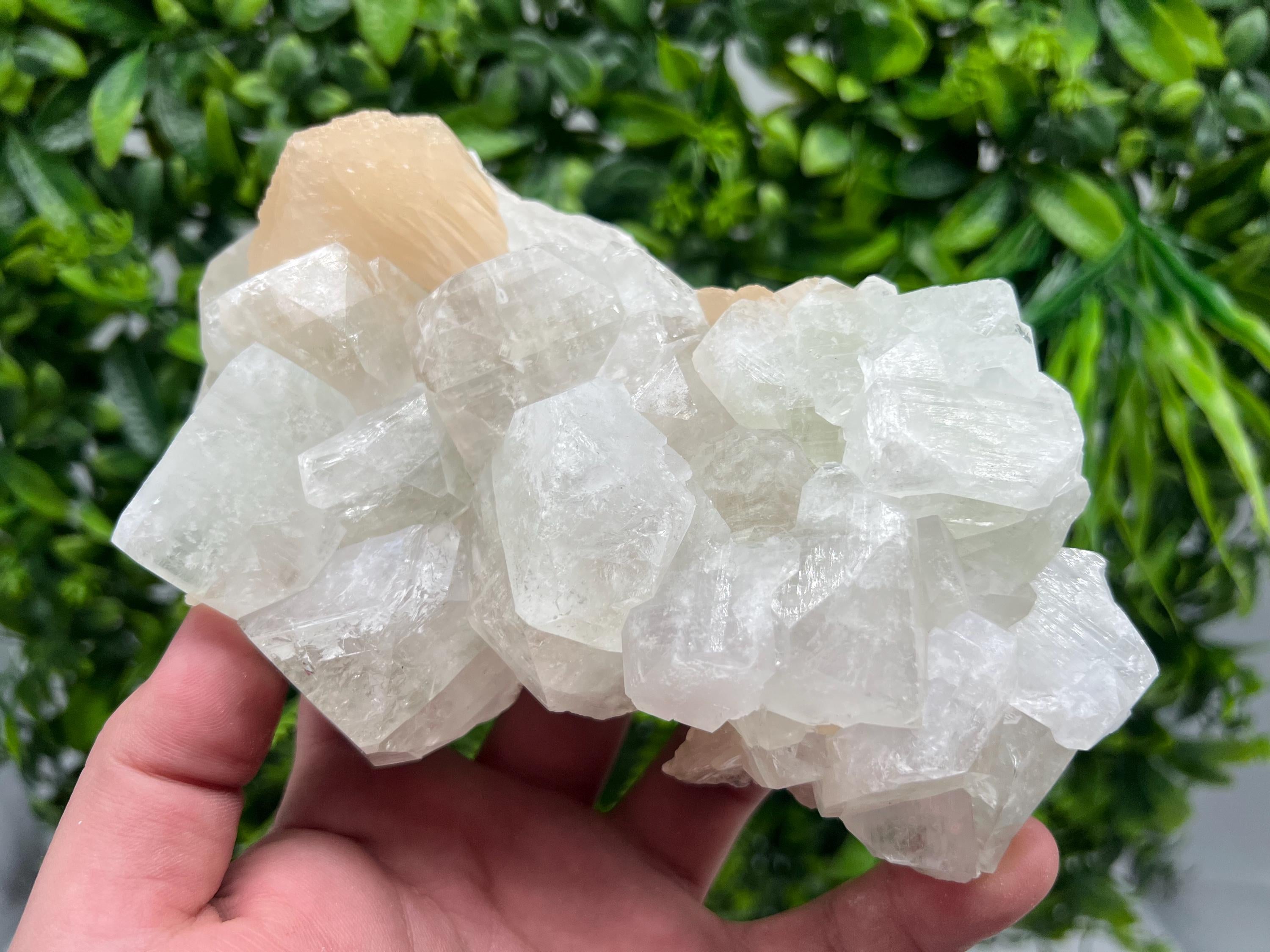 EXSTA Large Apophyllite,Stilbite on Chalcedony,natural,collection mineral specimen,India Mineral,Crystal,Stone Mineral Specimen IndiaCrystal