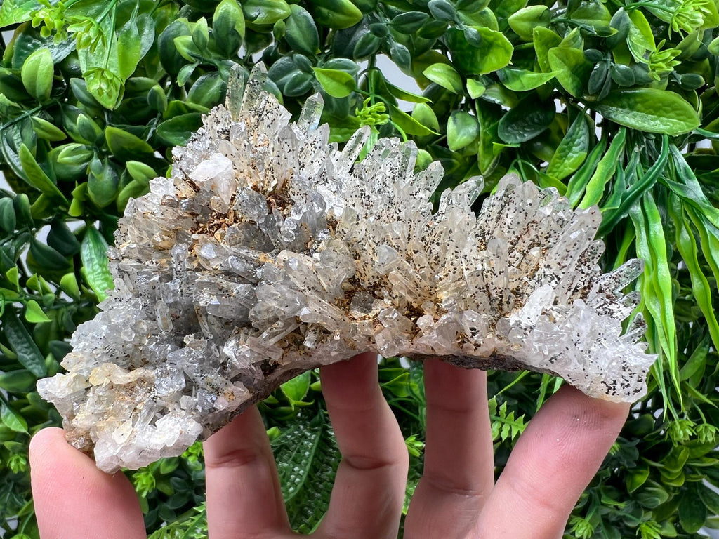 Quartz whit Brown Rhodochrosite from Djurcovo mine,Bulgaria,Quartz,Rhodochrosite cluster,natural mineral,collection crystal,mineral specimen