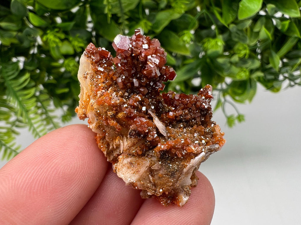 Red Vanadinite on Barite from Marocco,crystal minerals Speciment cluster Vanadinite crystal Vanadinite Geology Vanadinite cluster minerals