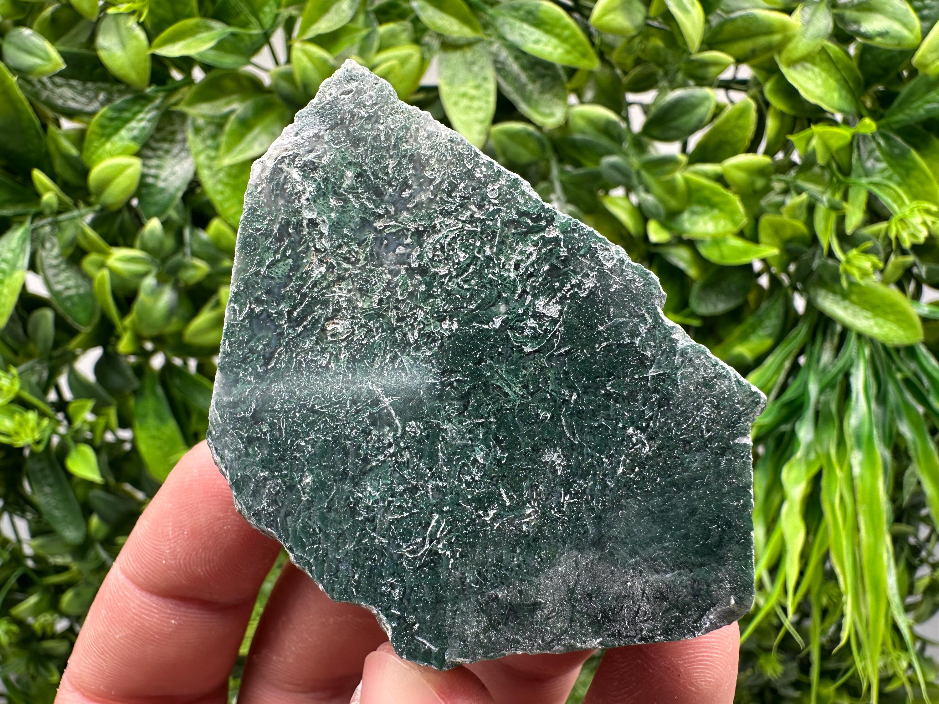 Polished Moss Agate Slab: Crystal Slice (7/5 cm, 103 grams)