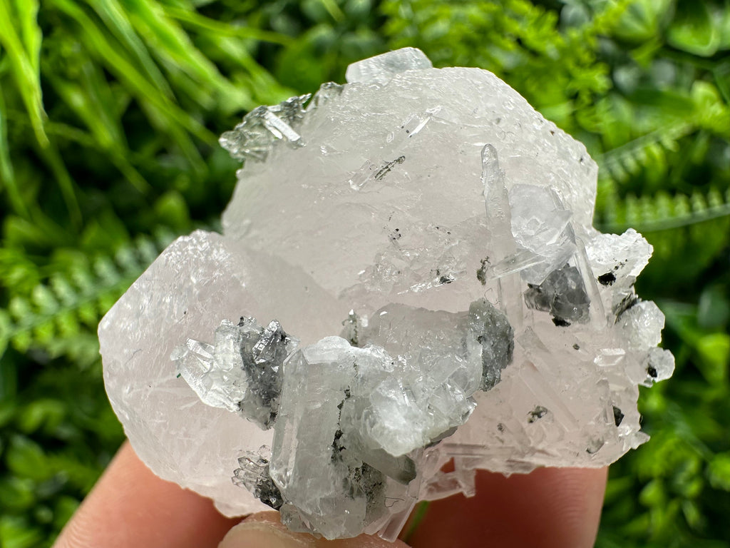 Fluorescent Calcite with Quartz, Borieva Mine, Bulgaria, Mineral Specimen
