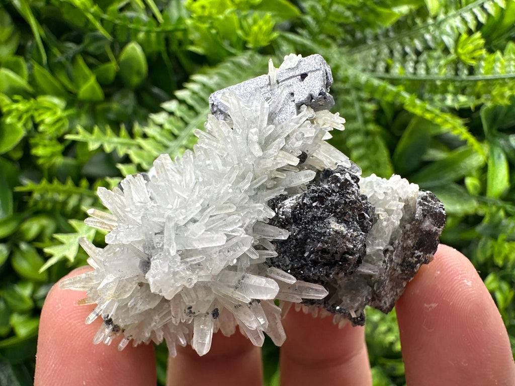 Skeleton Galena, Sphalerite on Quartz Cluster, Bulgaria Mineral Specimen