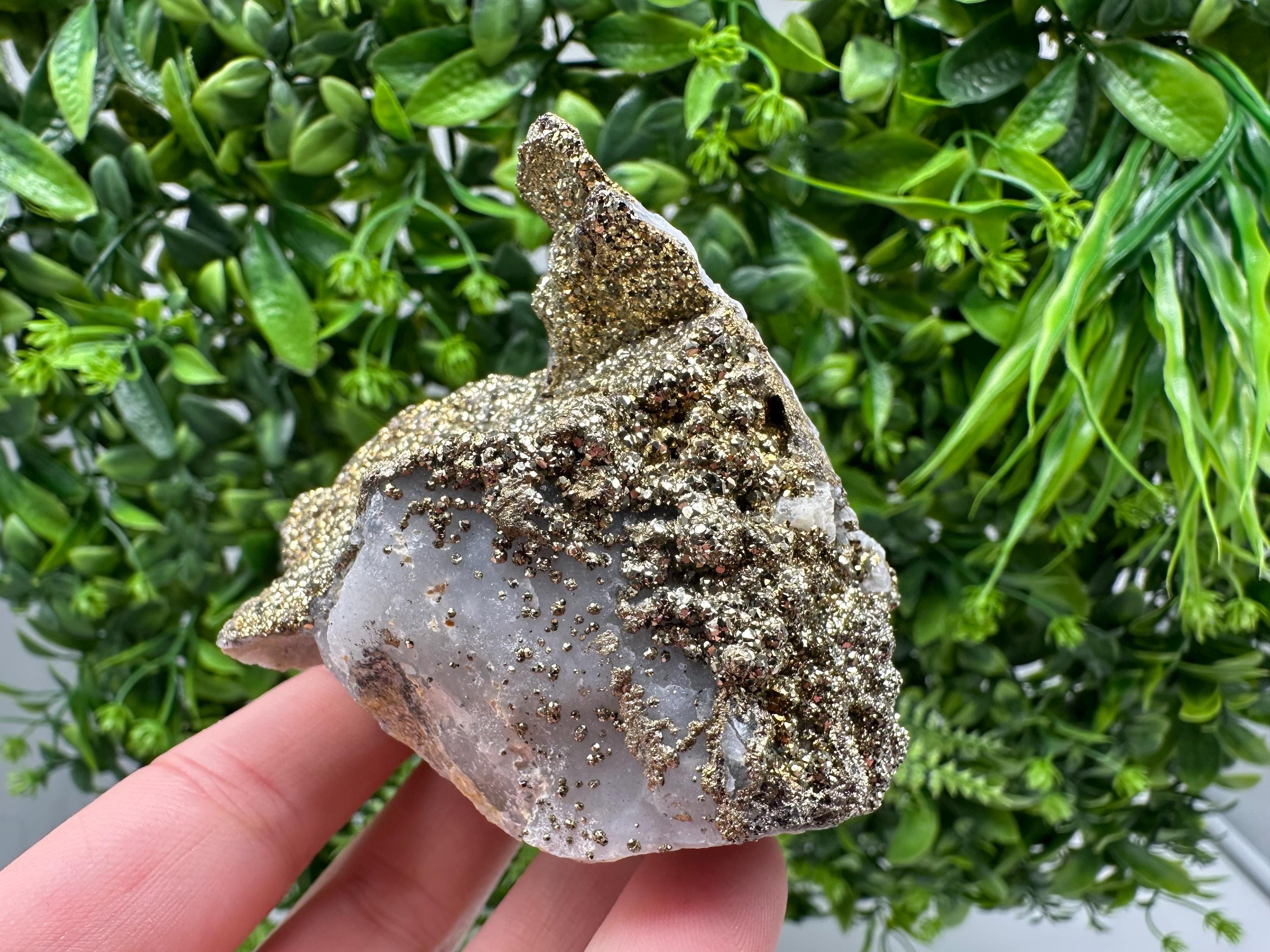 Marcasite Cluster on Chalcedony, Bulgaria Mineral Specimen