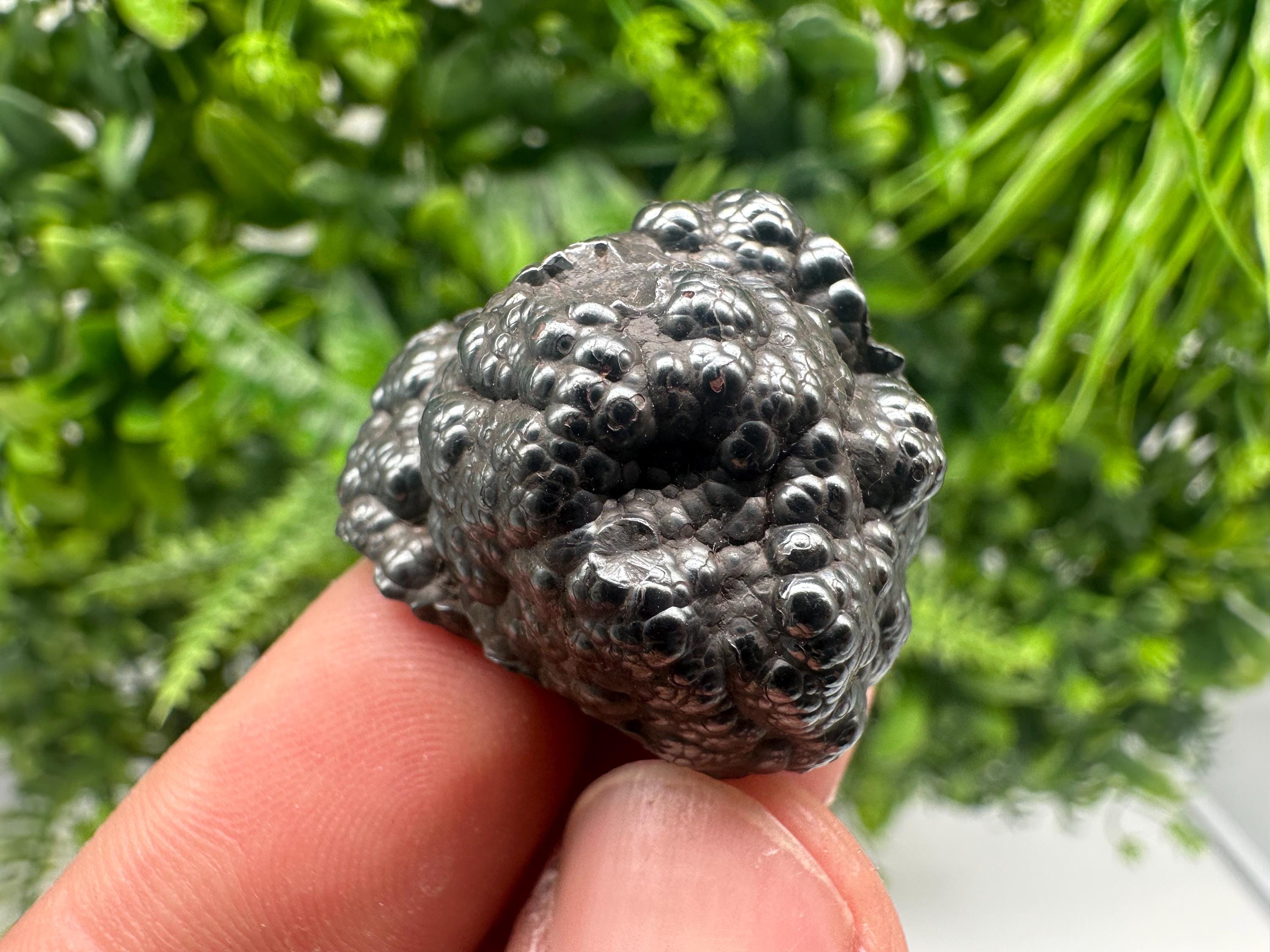 Botryoidal Black Hematite Specimen: Moroccan Crystal for Reiki Chakra