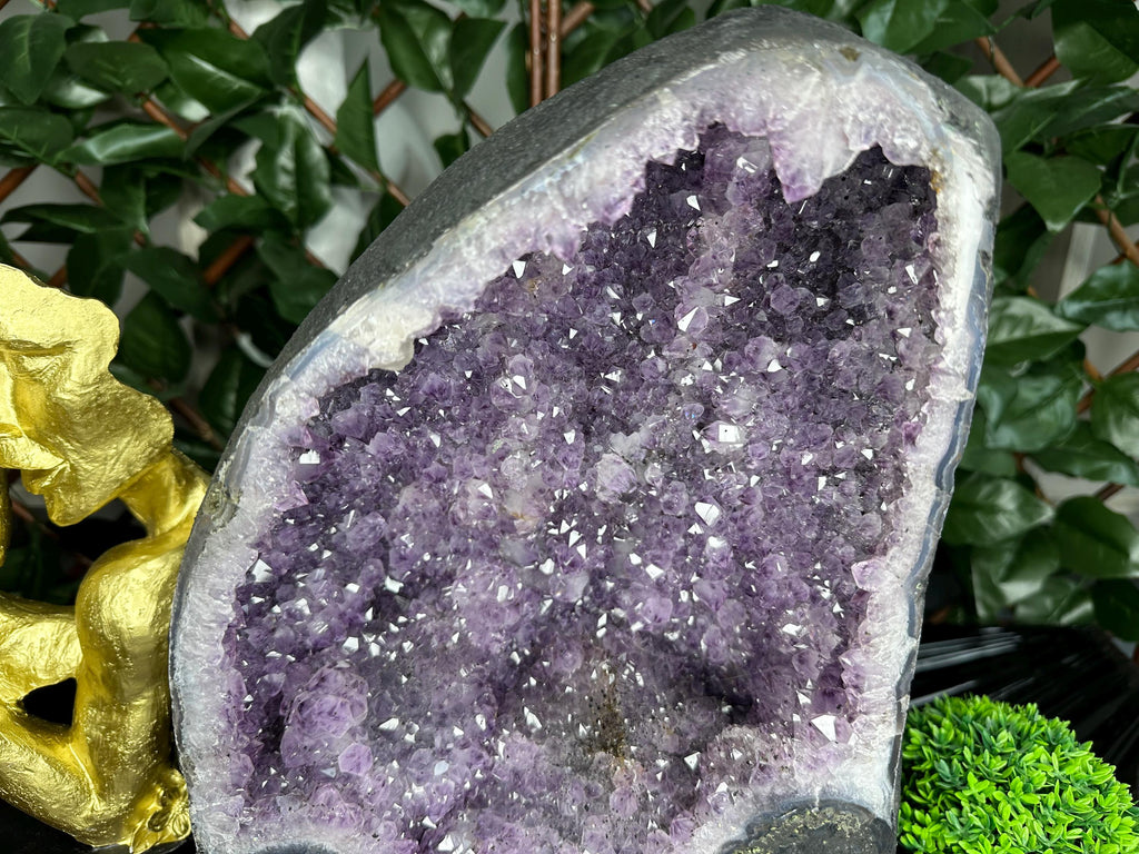 Large Amethyst Geode, Brazil Mineral Specimen, Purple Quartz