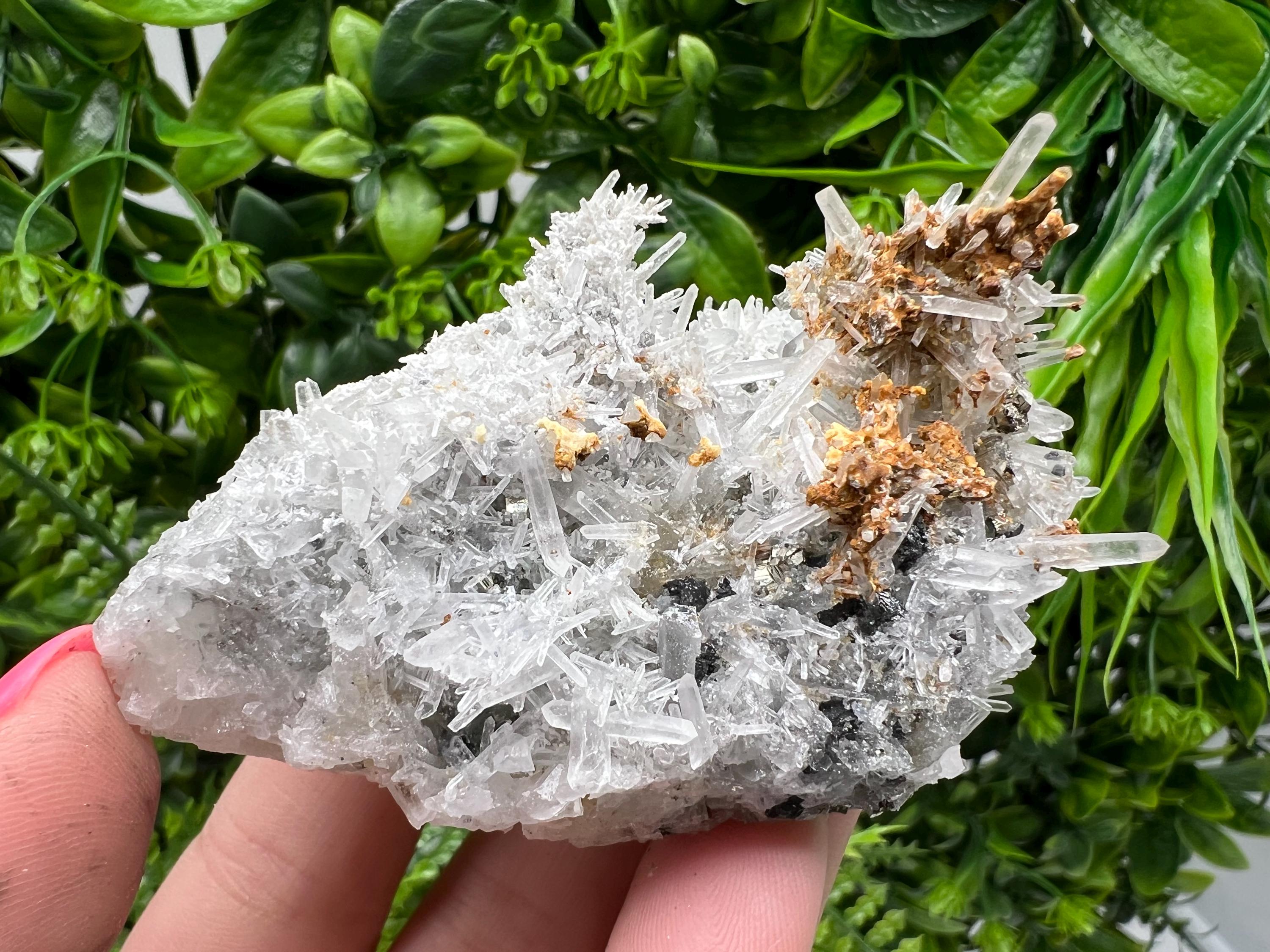 Green Quartz Specimen: Chlorite and Sphalerite Inclusions, Madan Bulgaria