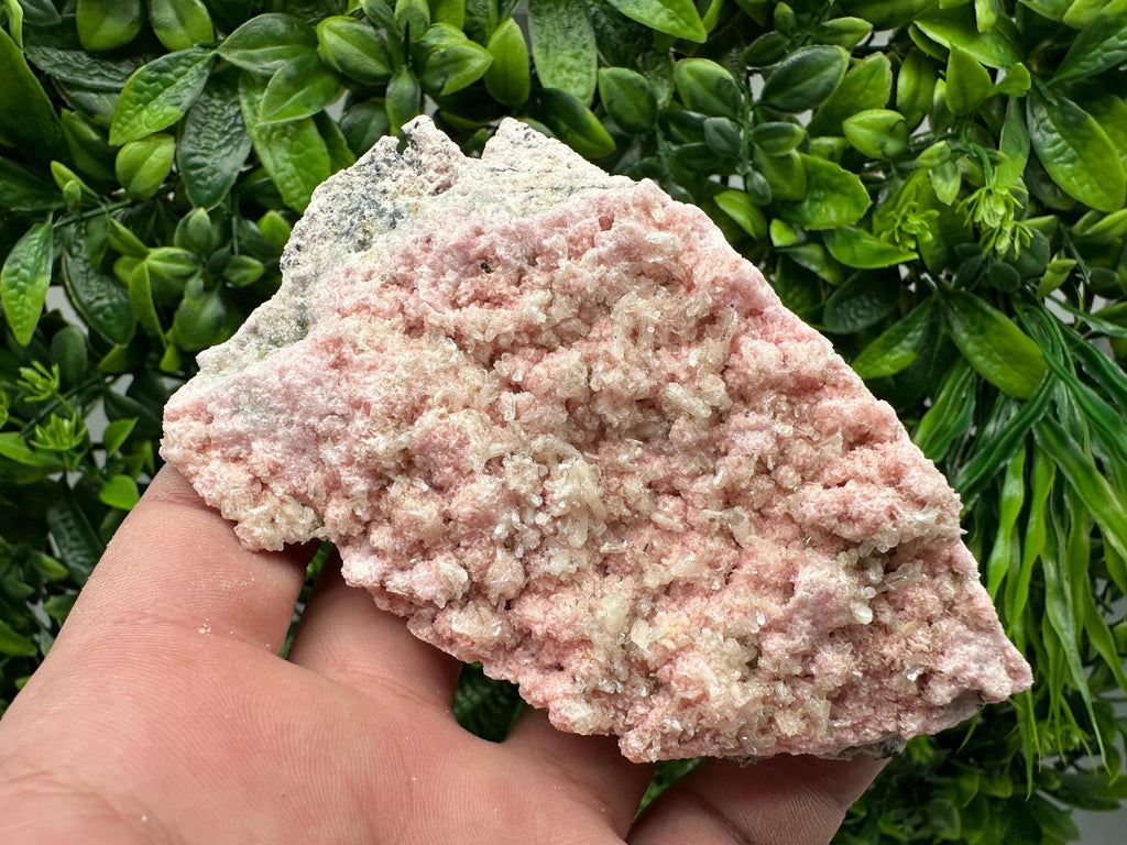 Rhodochrosite on Quartz: Pink Mineral Specimen, Starnica Mine