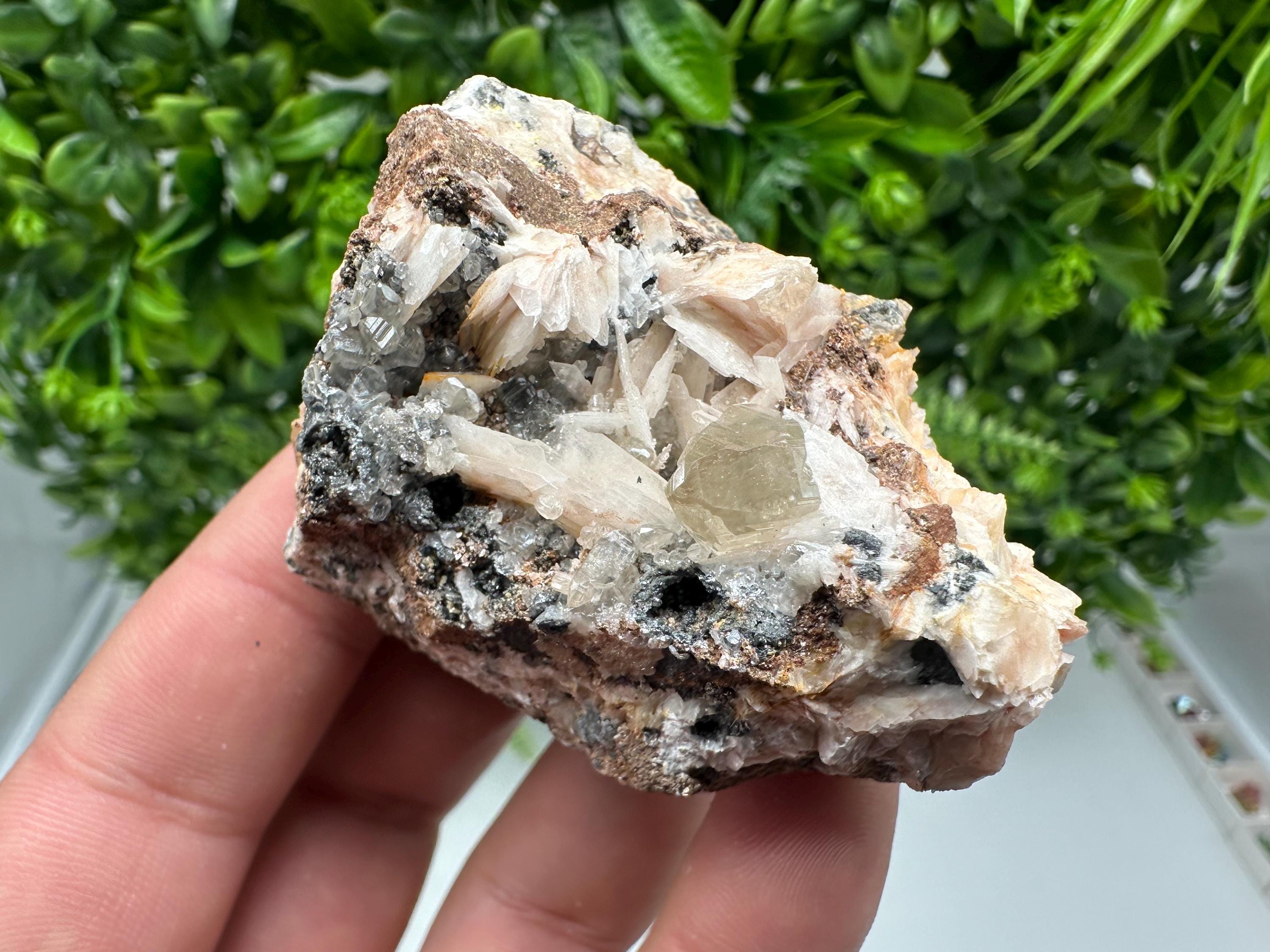 Wonderful Baryte with Cerussite on Galena from Morocco,Crystal, Mineral,Specimen,Cluster,Crystals,Barite Crystal,Cerussite Crystal,Specimen