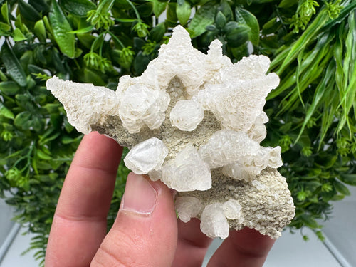 Calcite on Green Quartz: Laki Bulgaria Healing Crystal