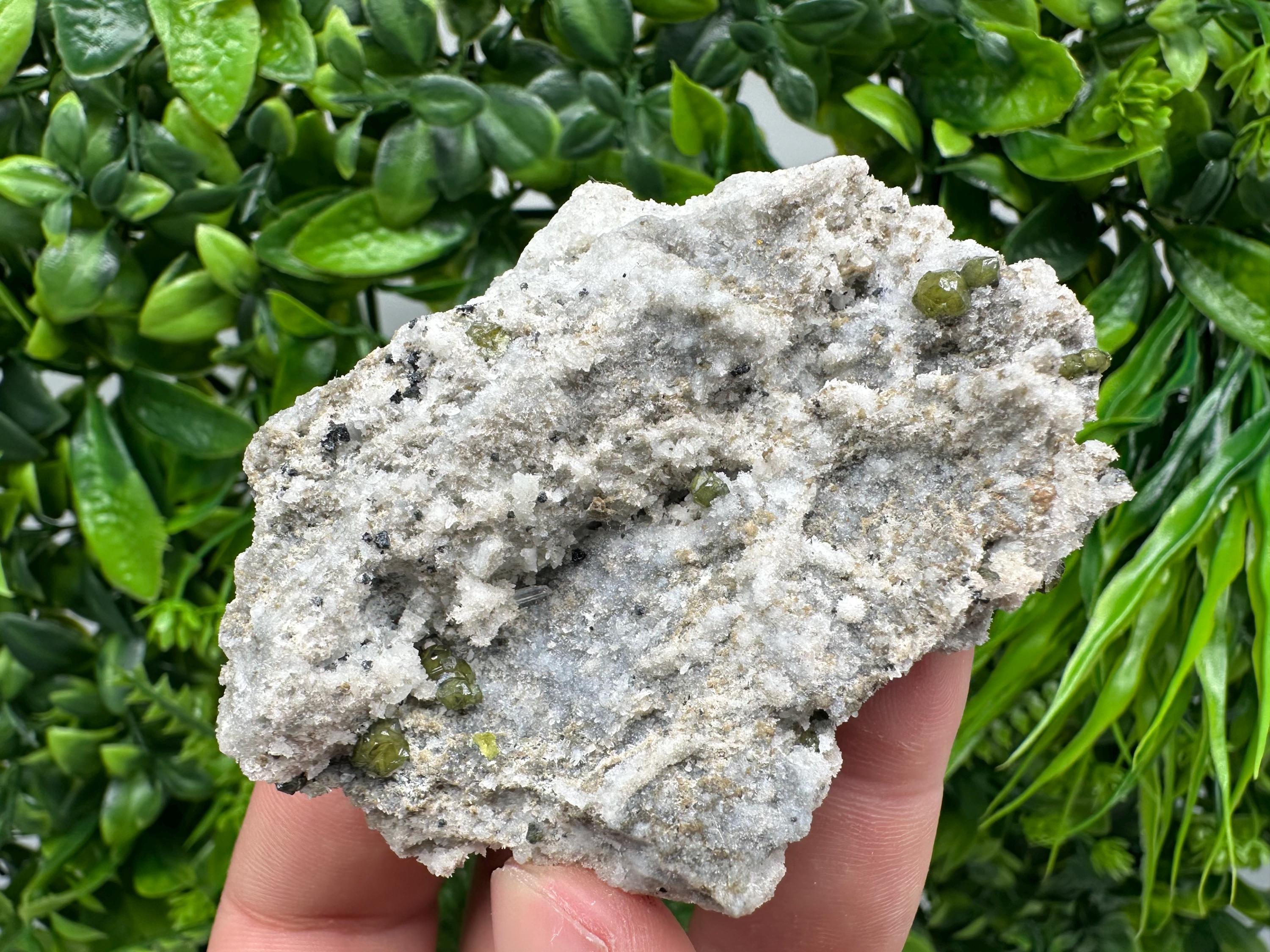 Cleiophane Sphalerite on Quartz: Green Crystal Mineral Specimen