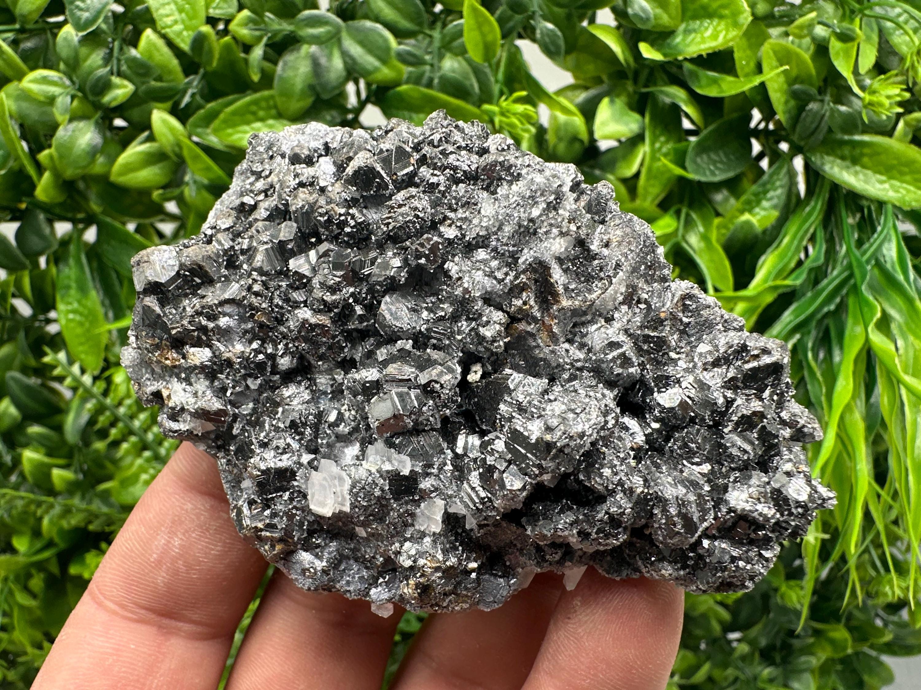 Sphalerite on Green Quartz, Borieva Mine Mineral Specimen