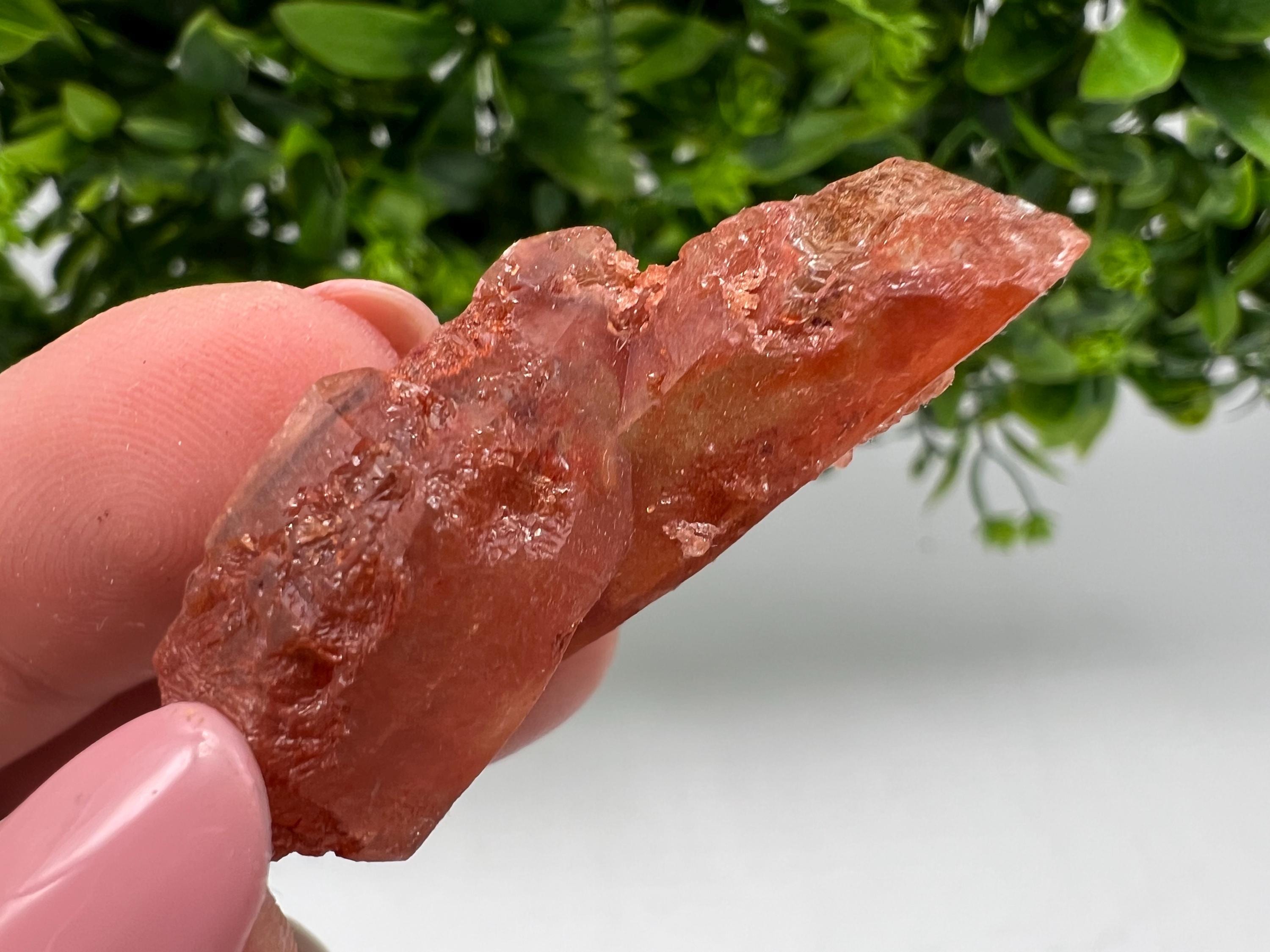 Red Hematite Quartz Specimen: Moroccan Phantom Crystal, Rare Mineral Collection