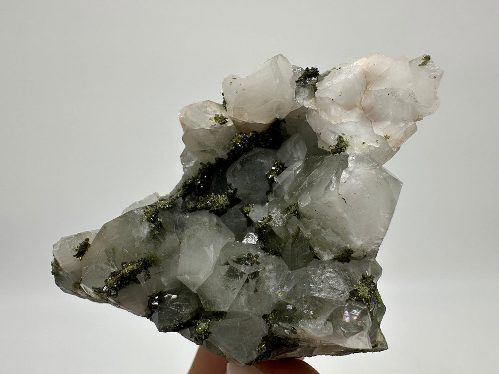 Rainbow Epidote with Quartz, Hakkari Turkey Mineral Specimen (5.5/5.5/3cm)