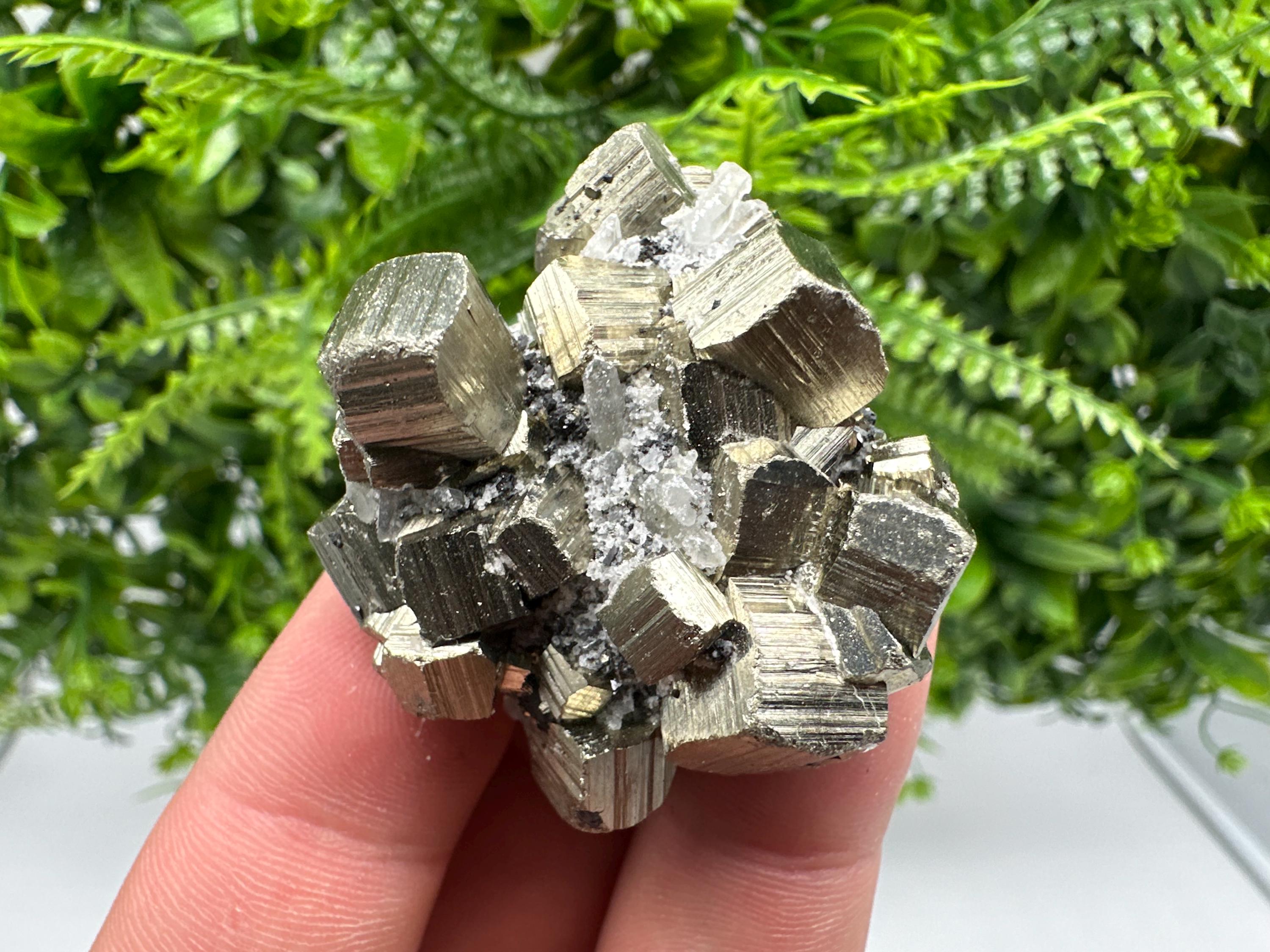Wonderful Rainbow Pyrite whit Calcite,natural minerals souvenir Crystal,collection stone,rare minerals,home decor,Borieva Bulgaria