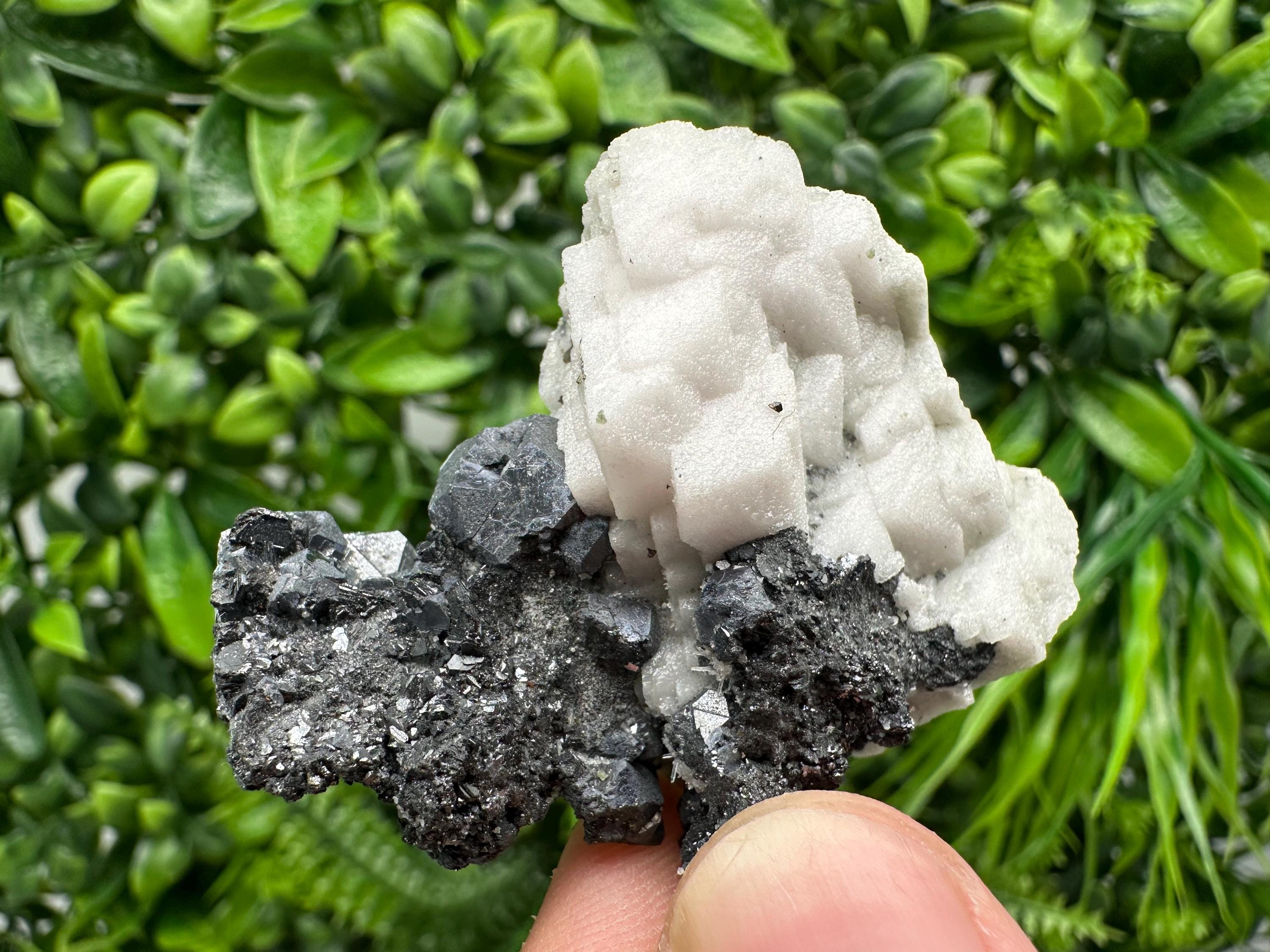 Galena Sphalerite Mineral Specimen: Calcite, Borieva Mine, Bulgaria
