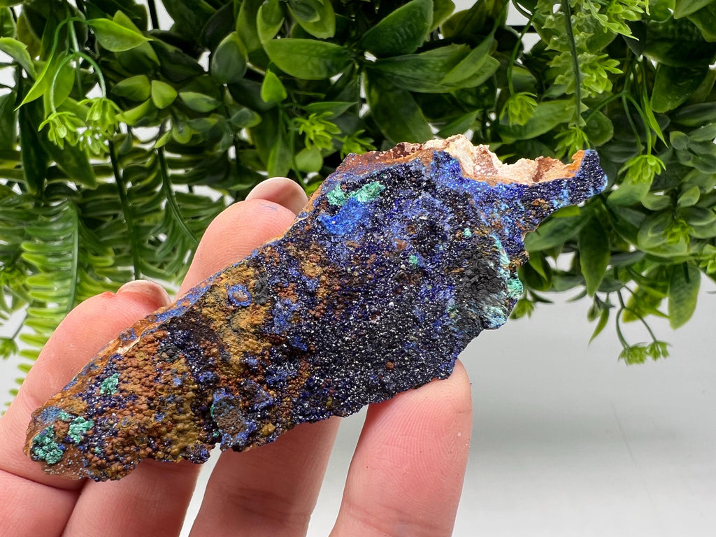 Azurite Malachite Mineral Specimen: Moroccan Blue-Green Crystal, Collector Stone