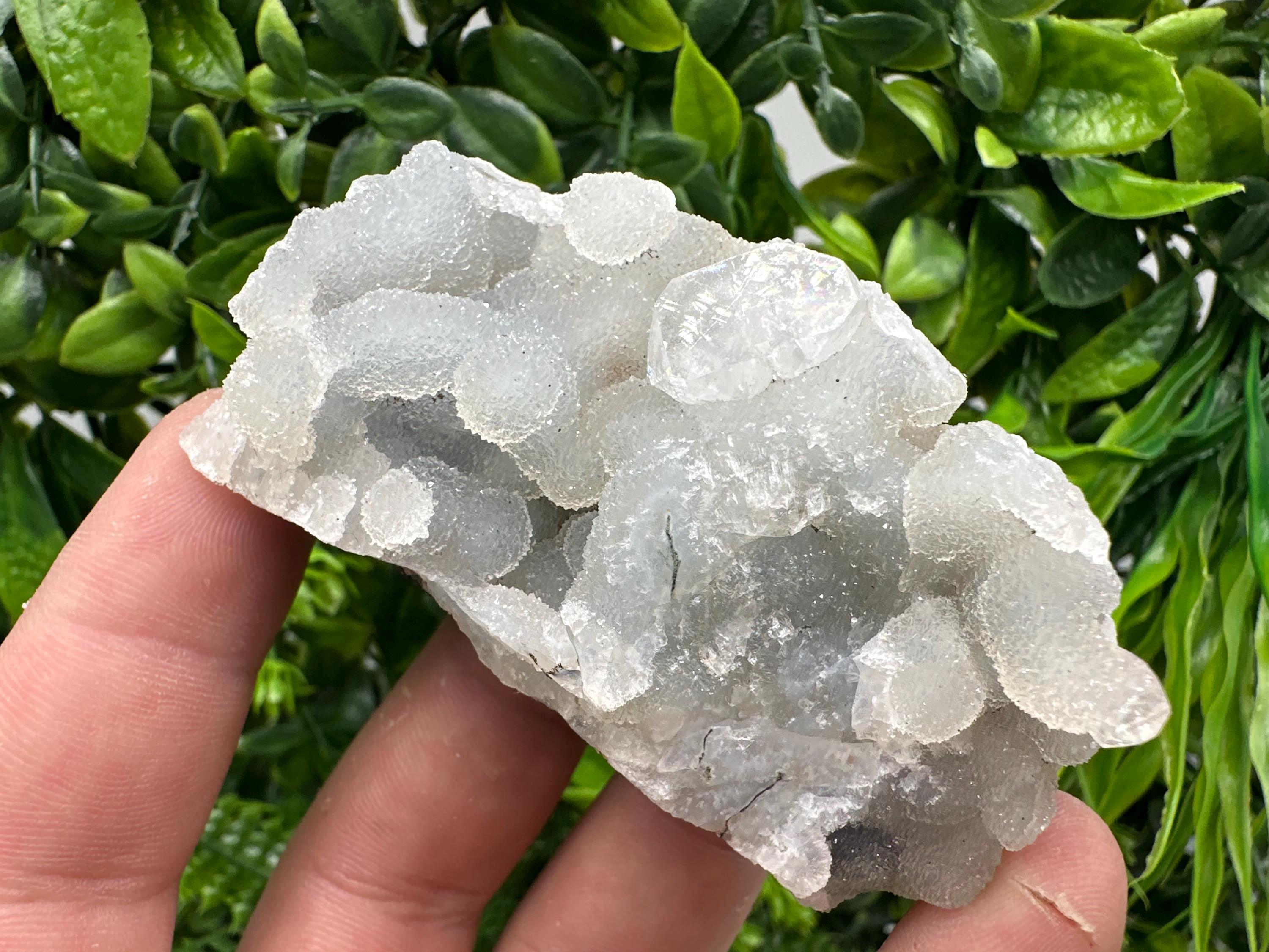 Apophyllite Stilbite on Chalcedony, India Mineral Specimen